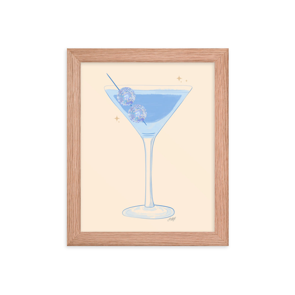 Illustration de boule disco Martini - Impression mate encadrée