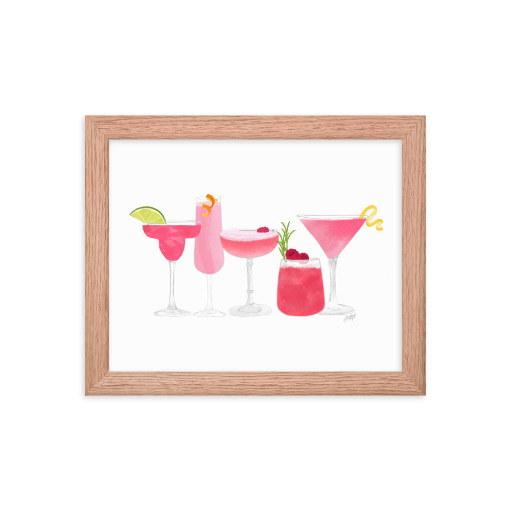 Pink Cocktails - Framed Matte Print