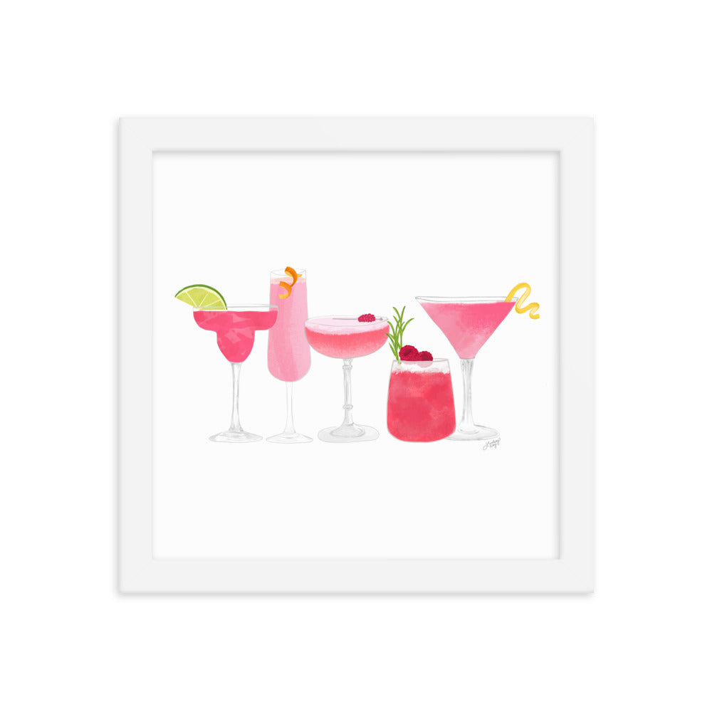Pink Cocktails - Framed Matte Print