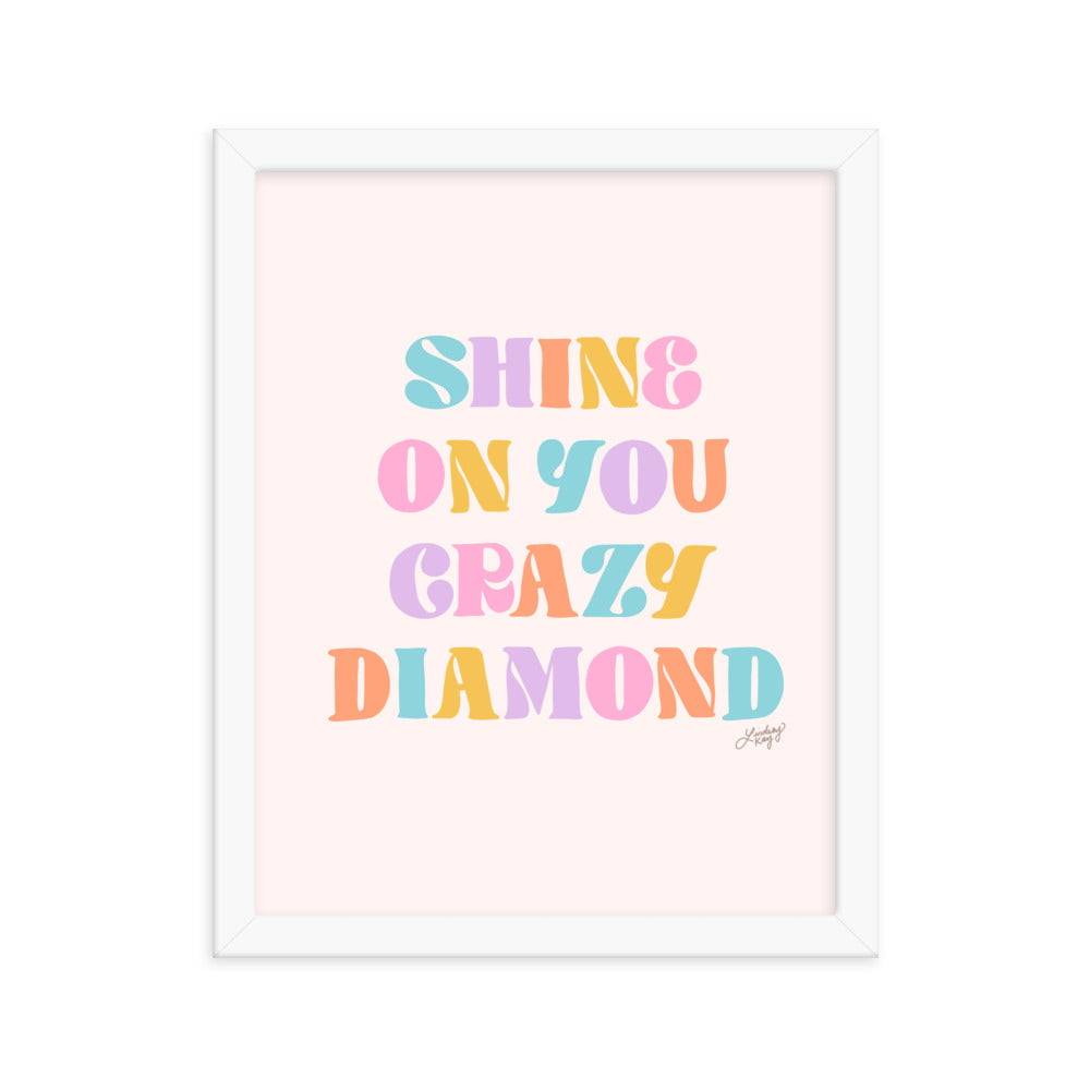 Shine On You Crazy Diamond (Palette Pastel) - Impression mate encadrée