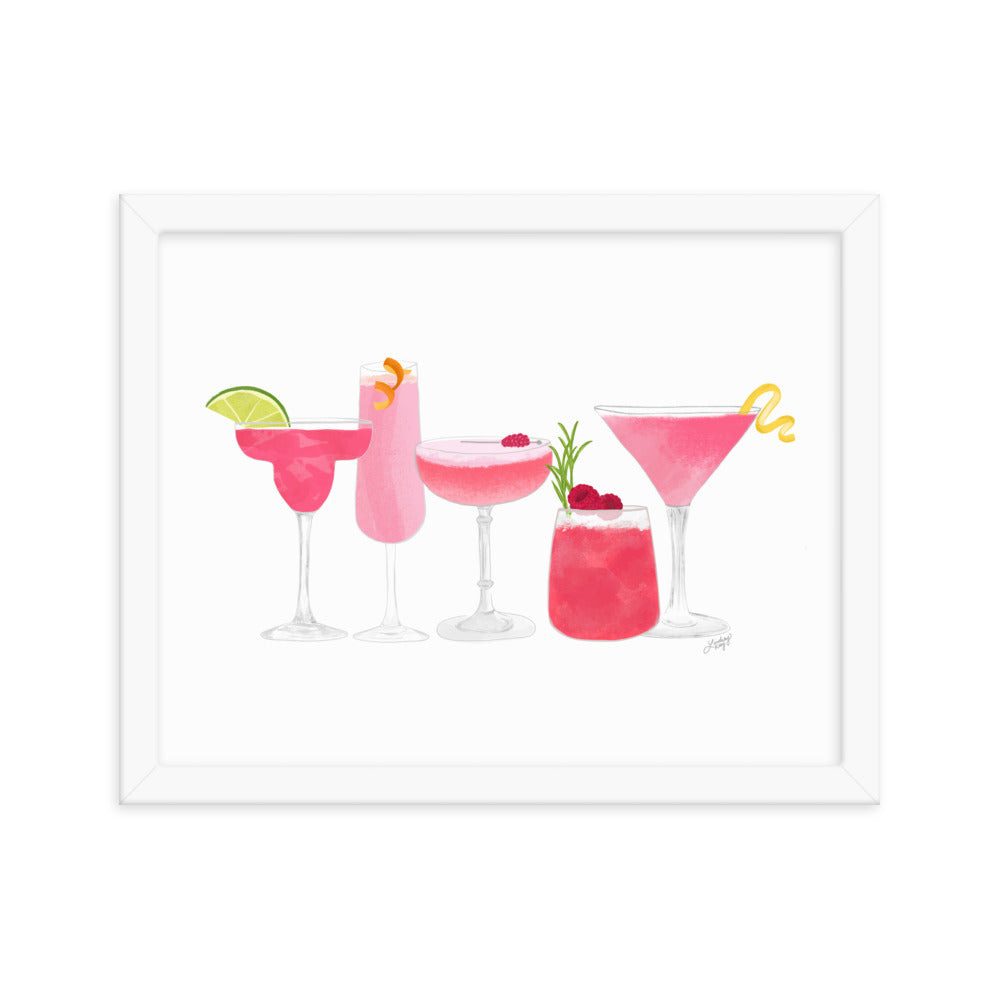 Pink Cocktails - Framed Matte Print