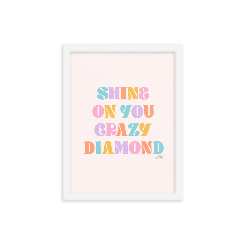 Shine On You Crazy Diamond (Palette Pastel) - Impression mate encadrée