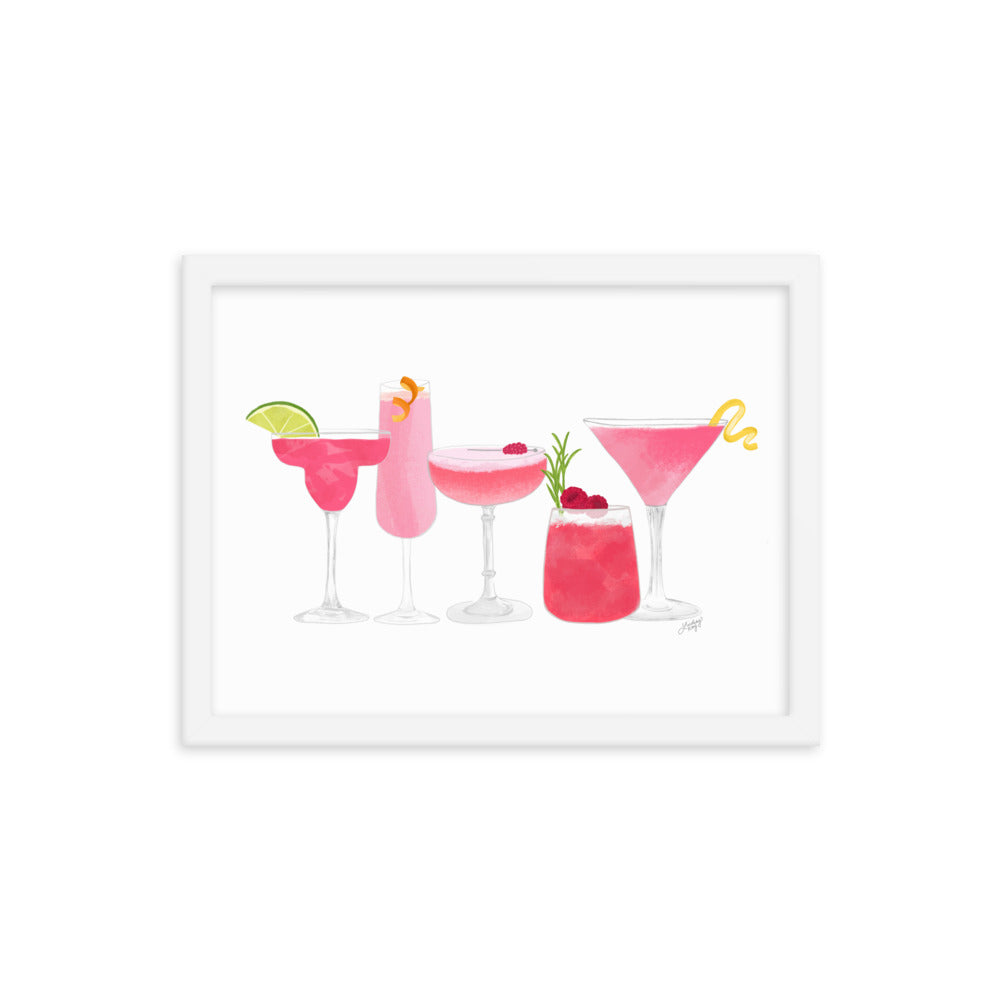 Pink Cocktails - Framed Matte Print