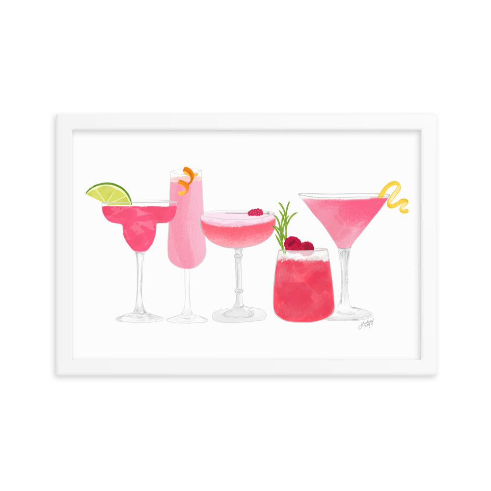 Pink Cocktails - Framed Matte Print