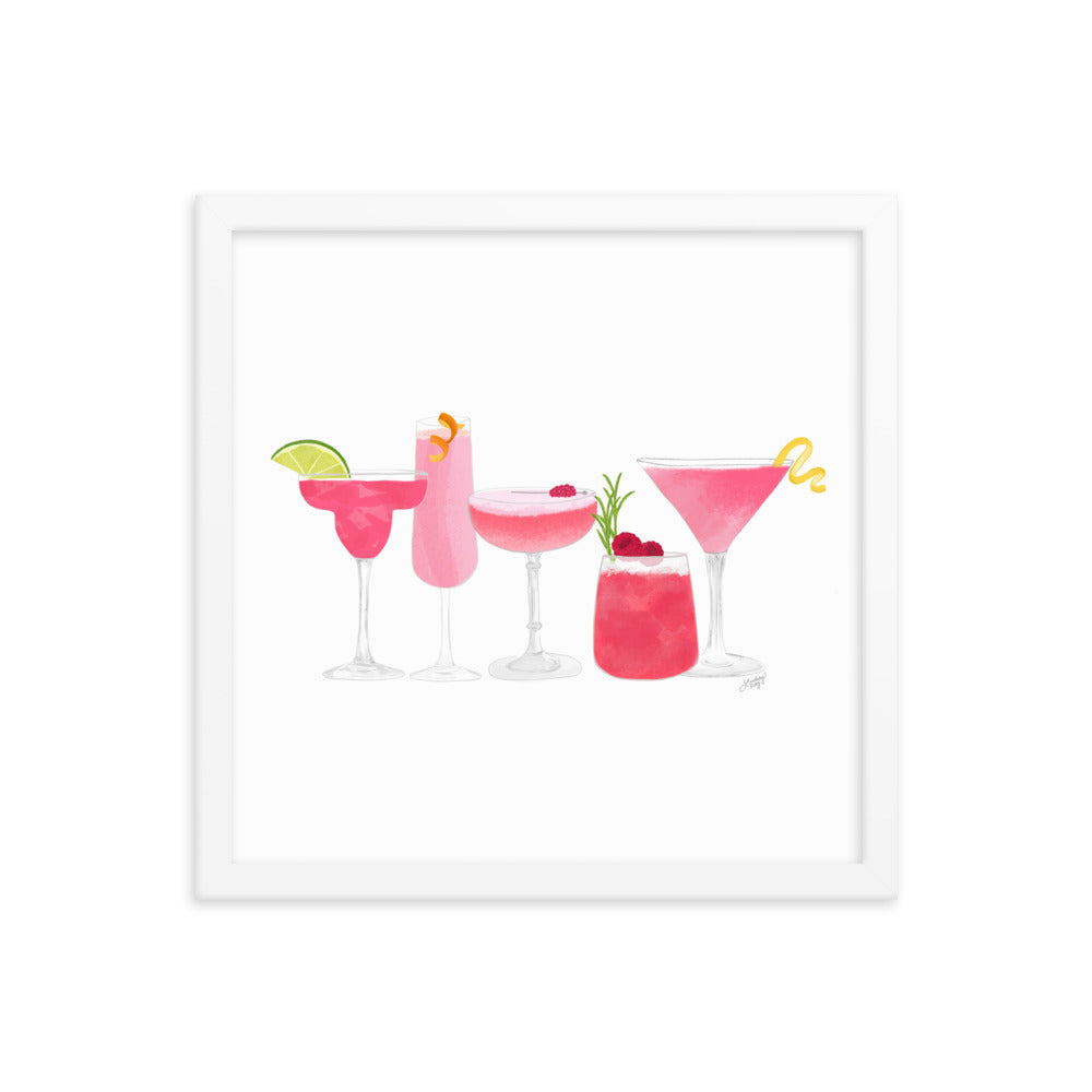 Pink Cocktails - Framed Matte Print