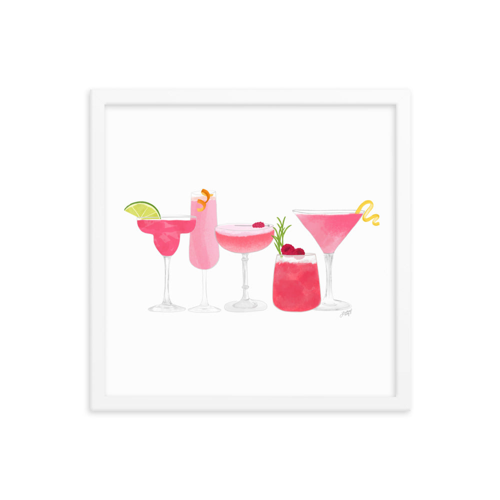 Pink Cocktails - Framed Matte Print