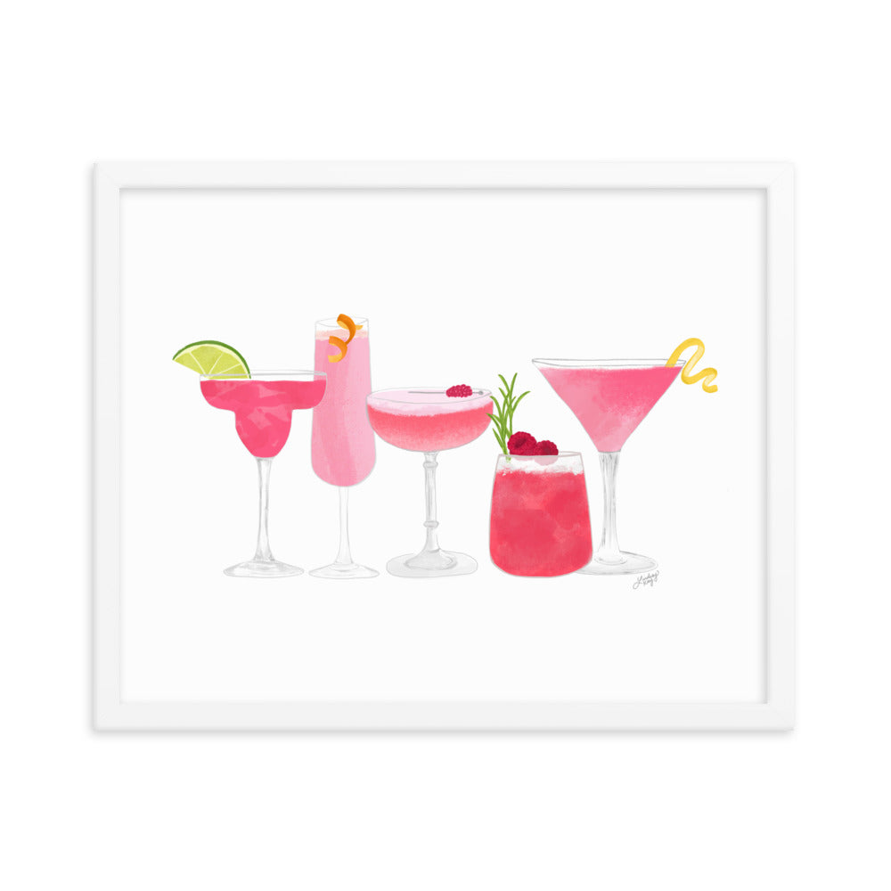 Pink Cocktails - Framed Matte Print