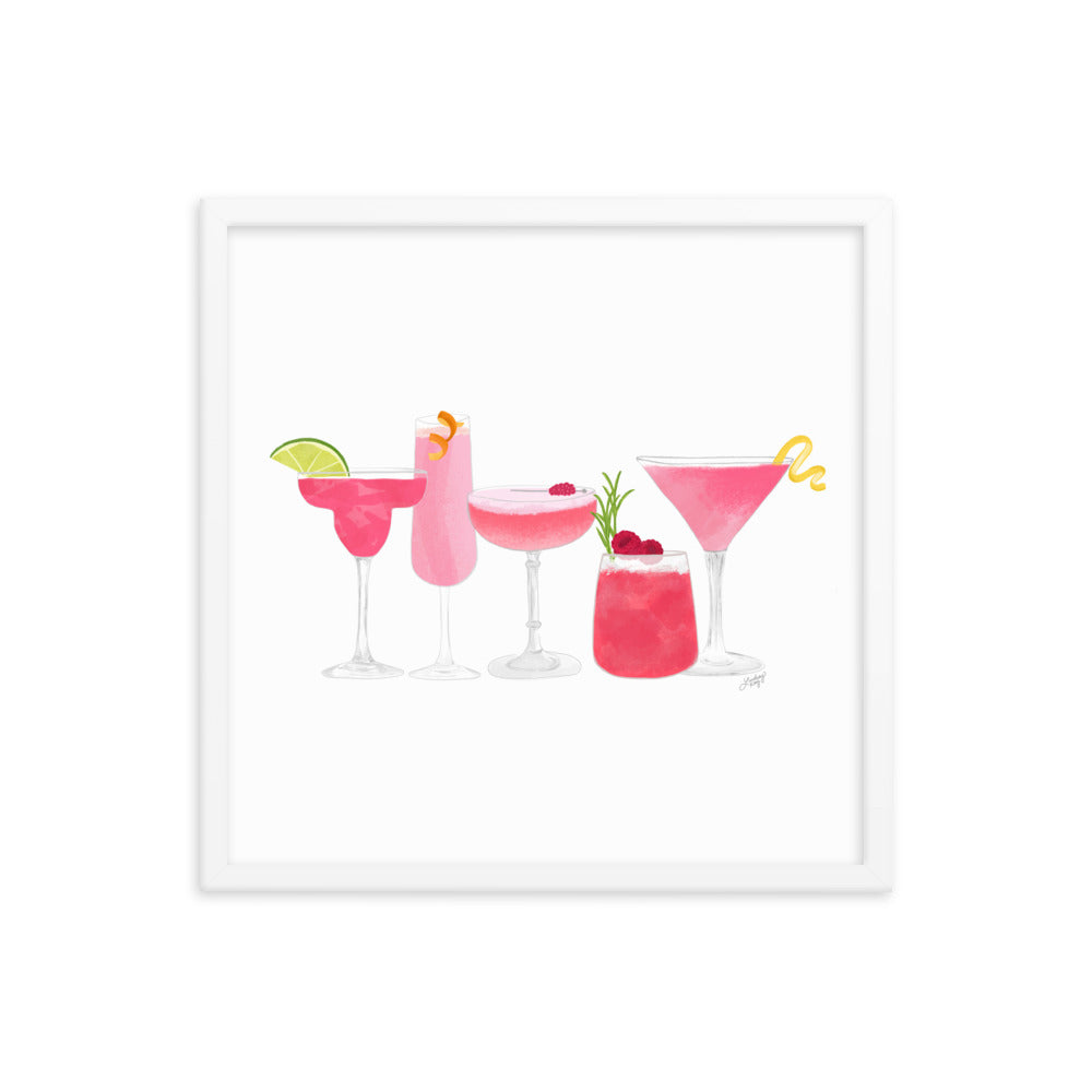 Pink Cocktails - Framed Matte Print