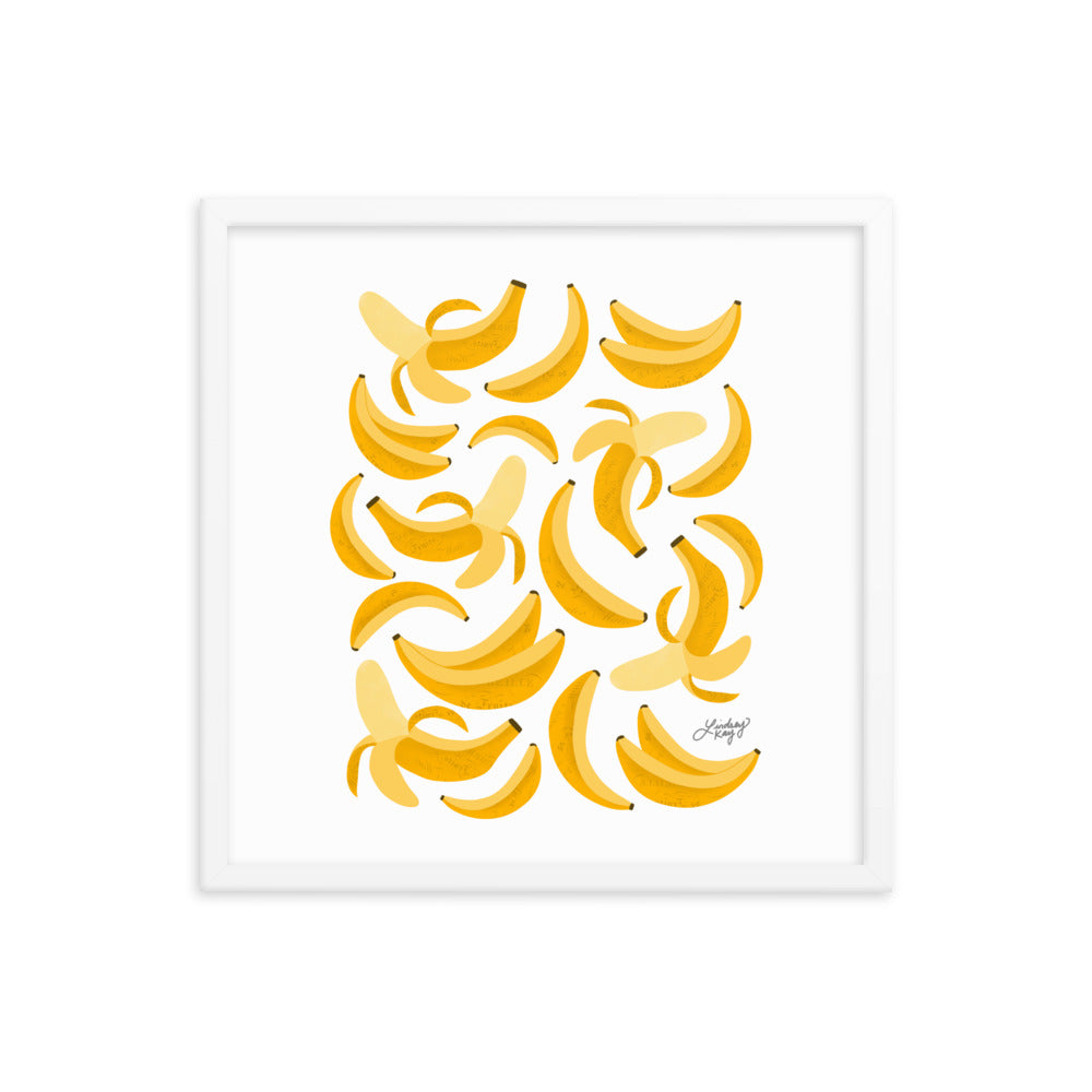 Bananas Illustration - Framed Matte Print