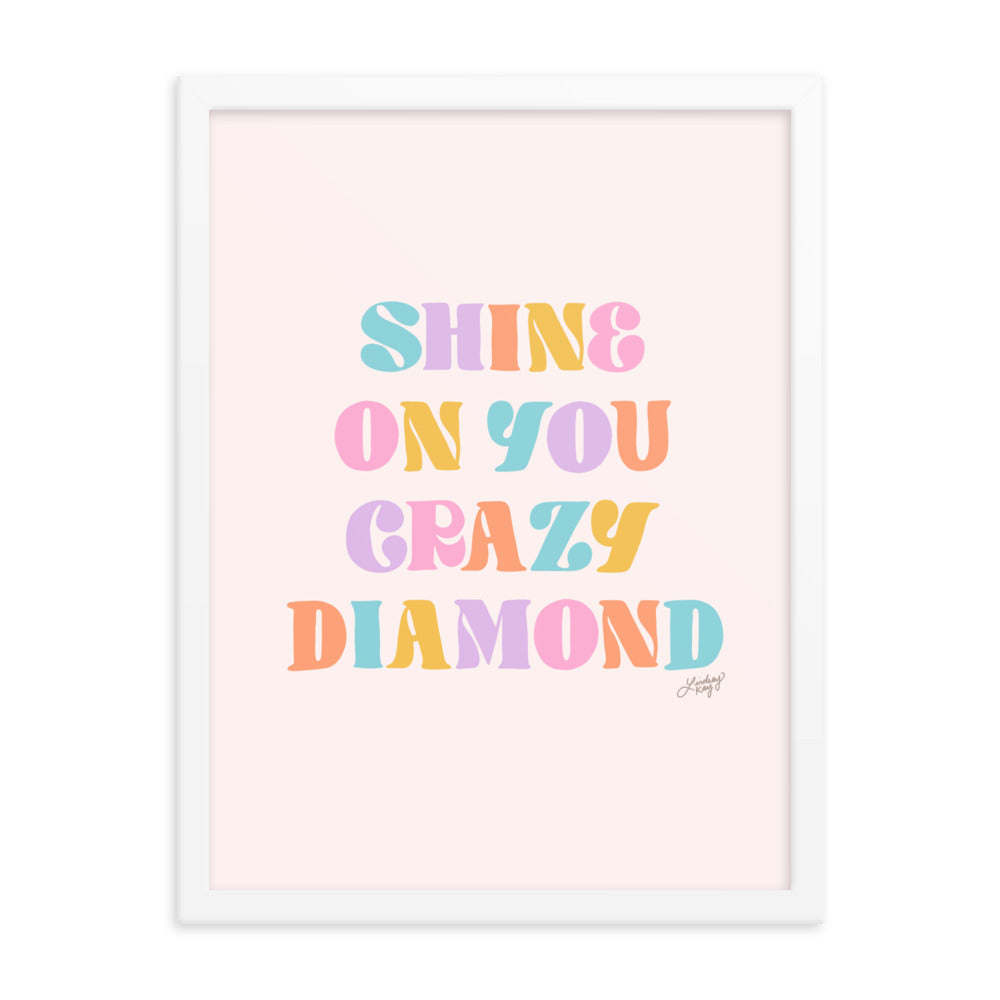 Shine On You Crazy Diamond (Palette Pastel) - Impression mate encadrée