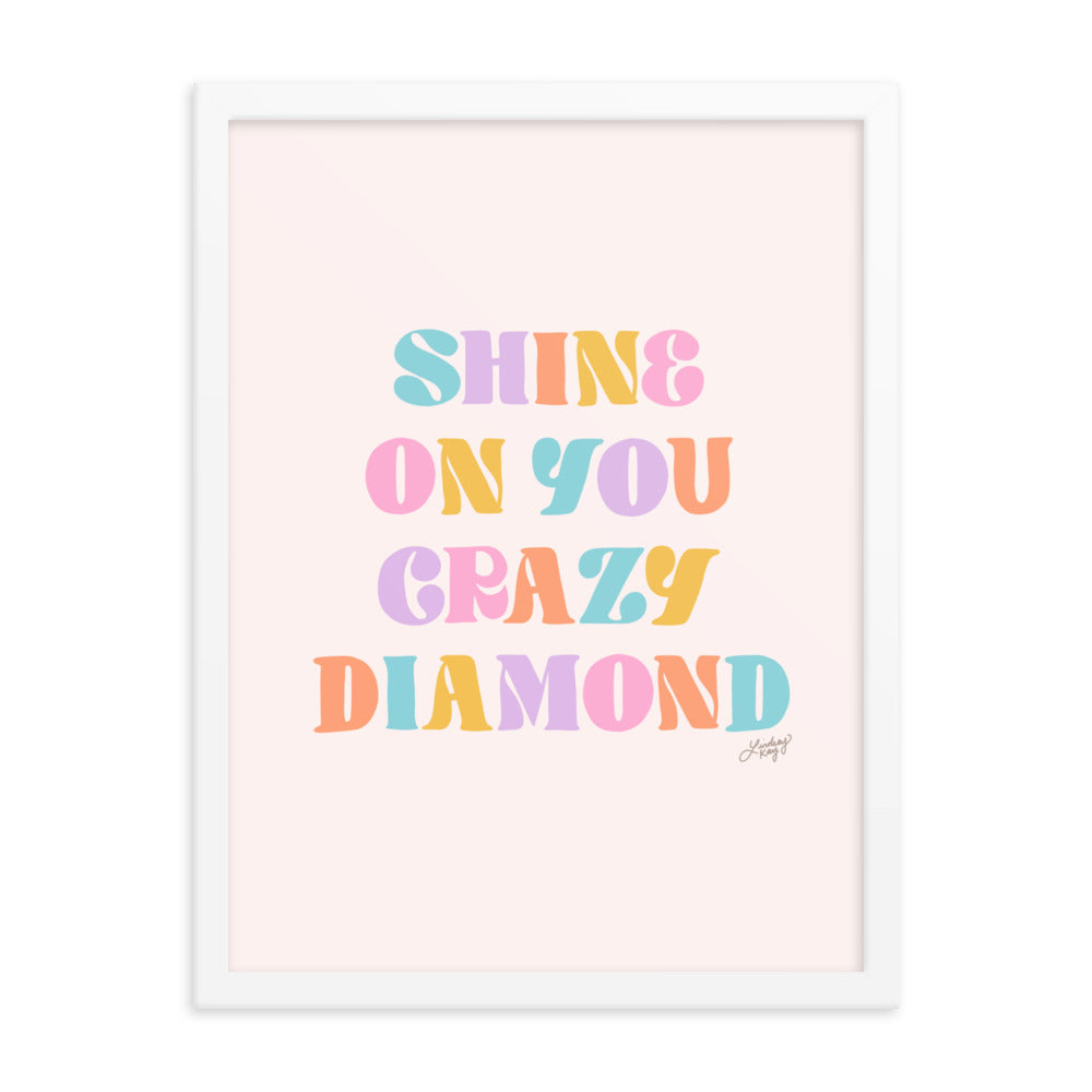 Shine On You Crazy Diamond (Pastel Palette) - Framed Matte Print