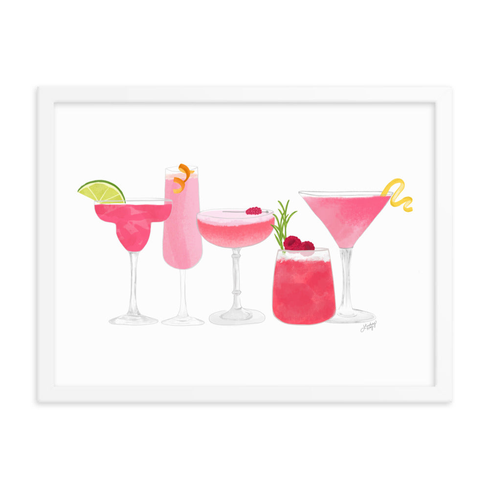 Pink Cocktails - Framed Matte Print