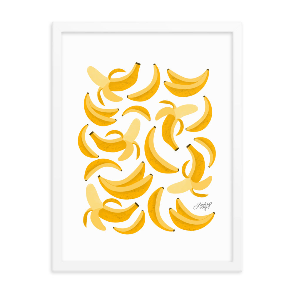 Bananas Illustration - Framed Matte Print