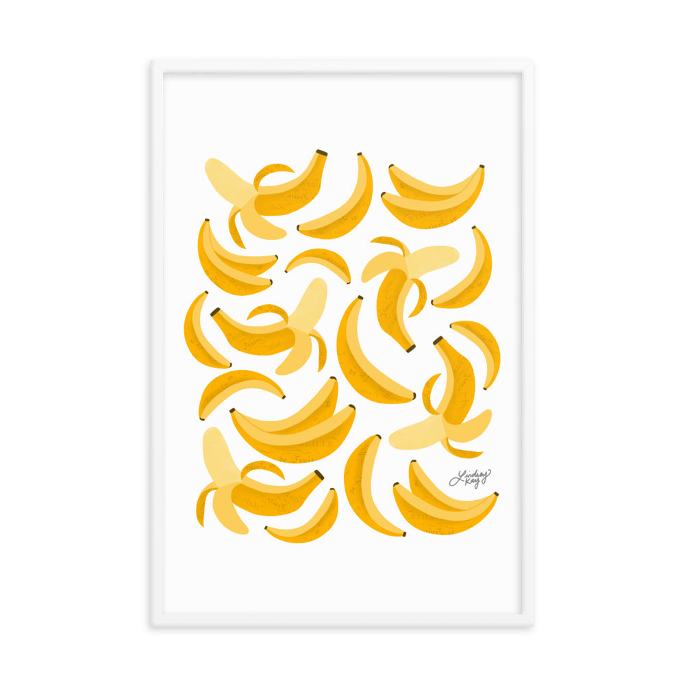 Bananas Illustration - Framed Matte Print