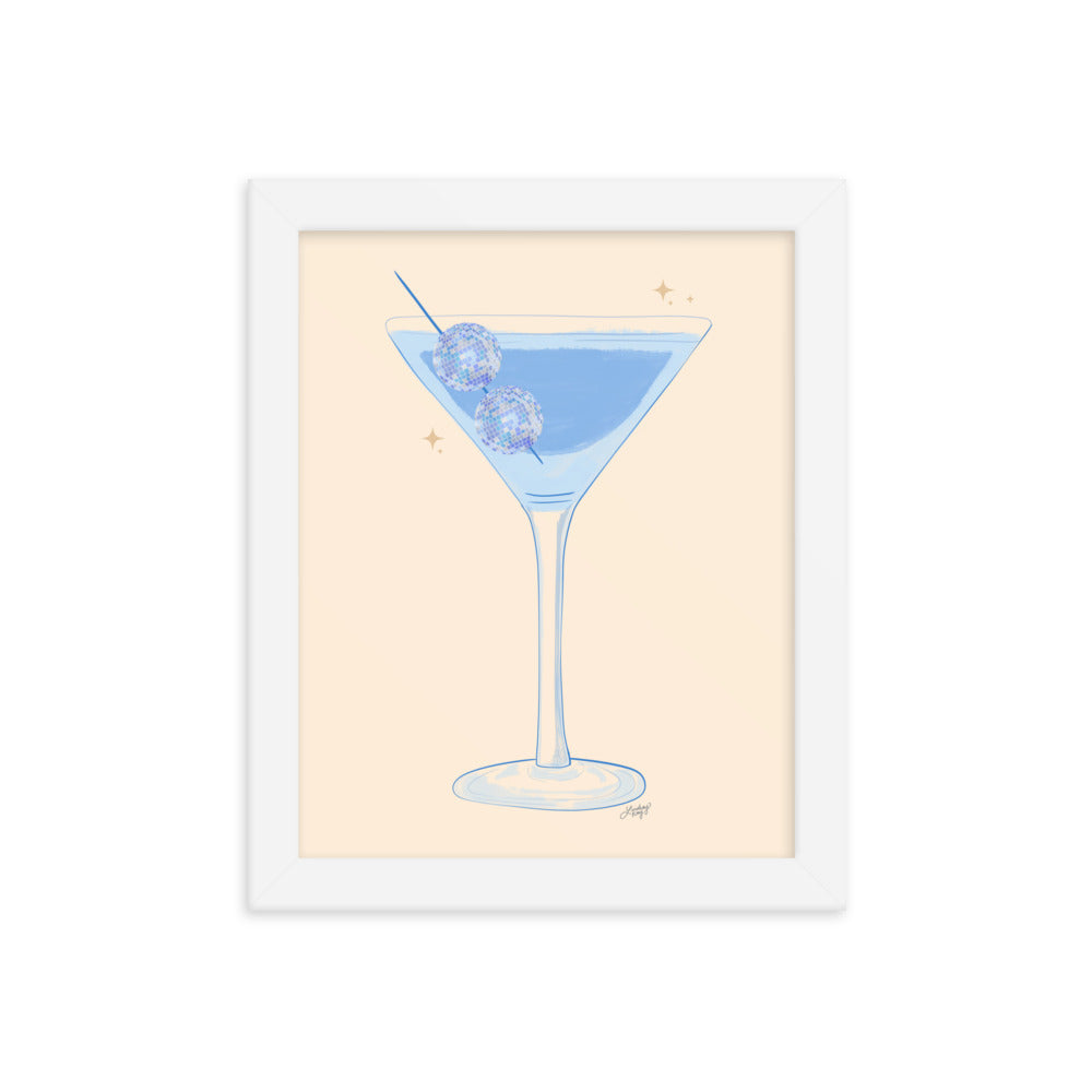 Illustration de boule disco Martini - Impression mate encadrée