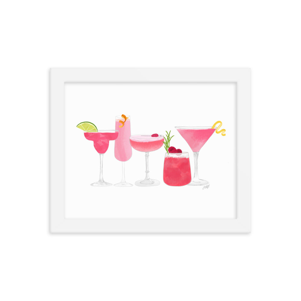 Pink Cocktails - Framed Matte Print