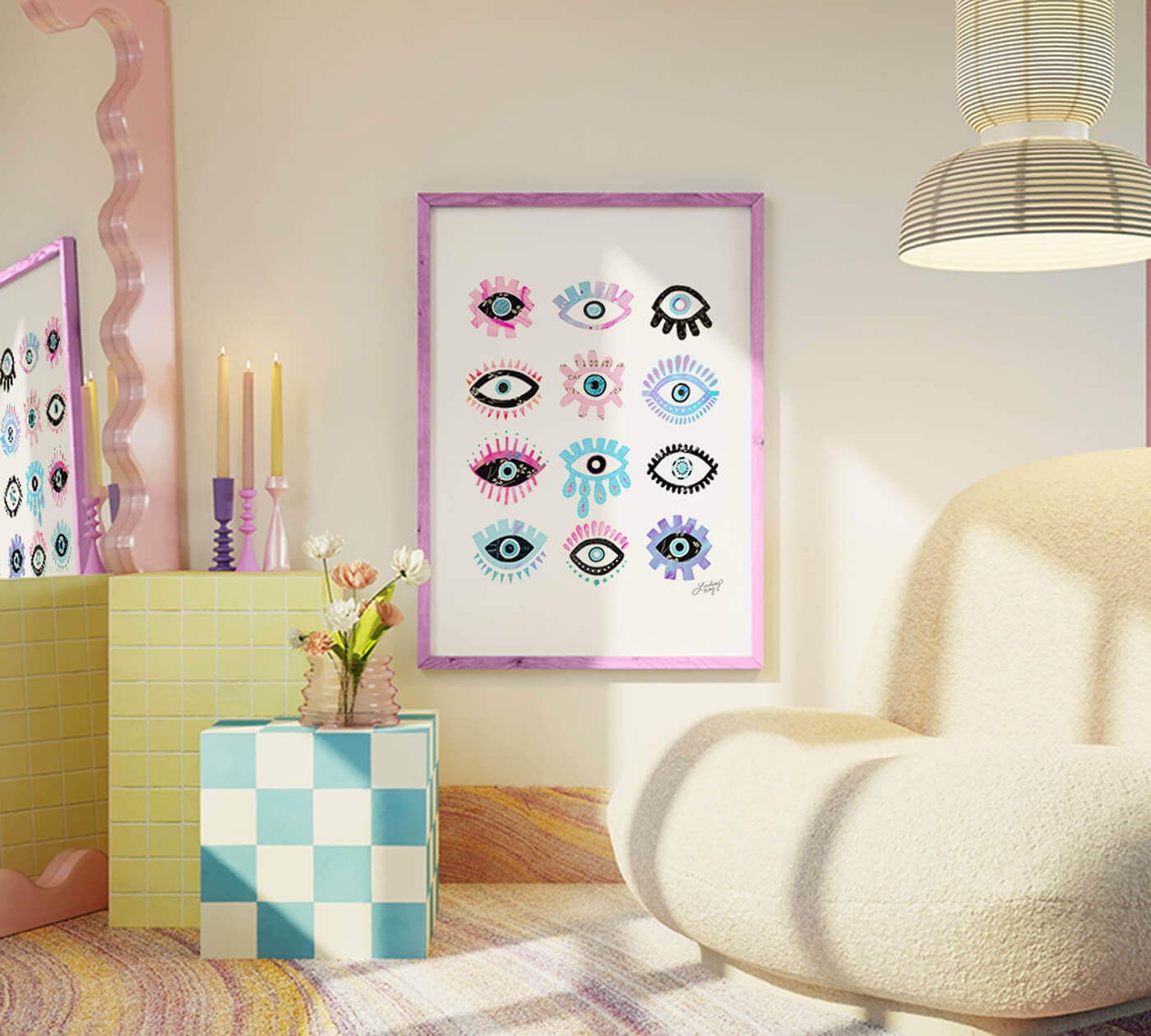 Evil Eyes Illustration - Art Print