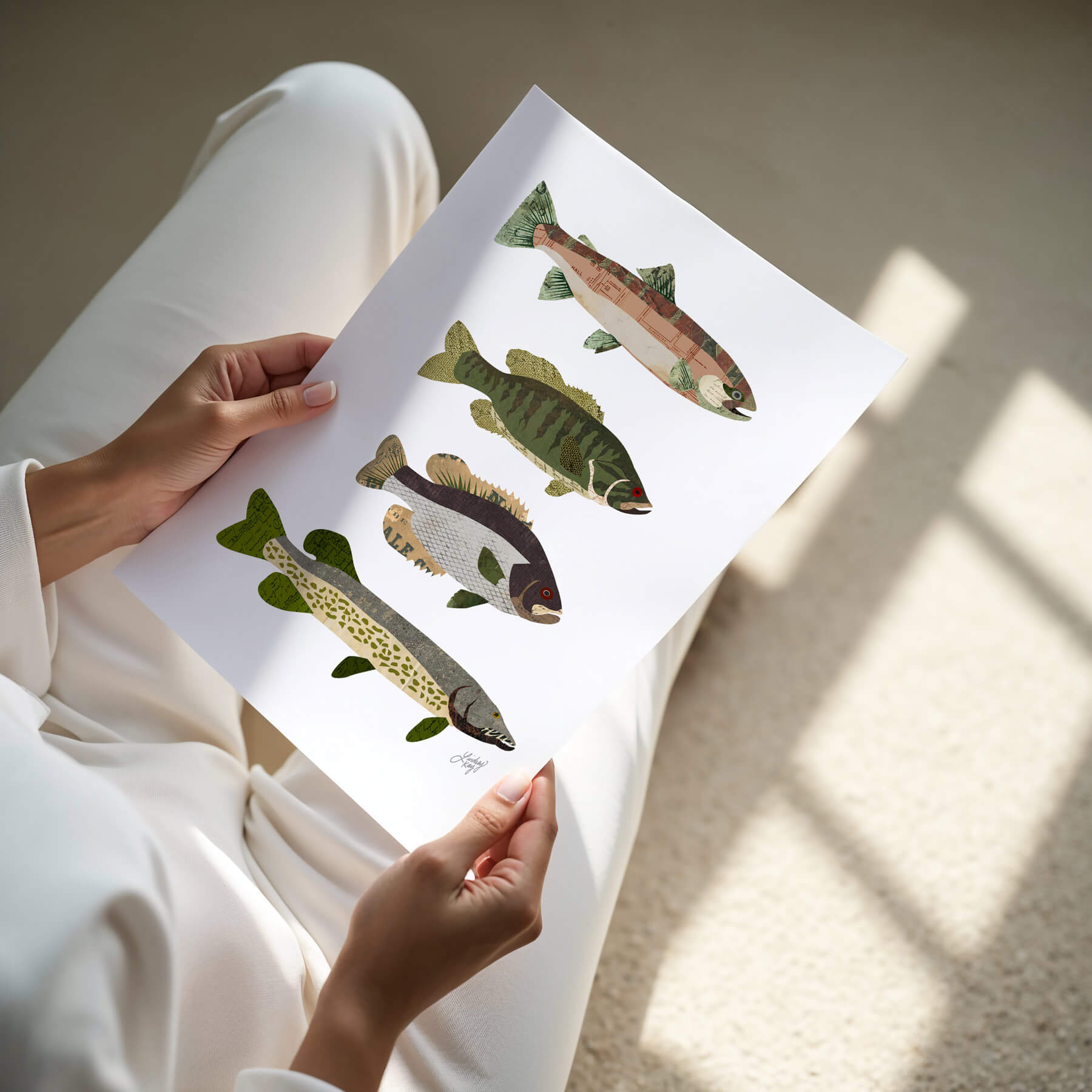 Fish Collage - Art Print - Lindsey Kay Collective