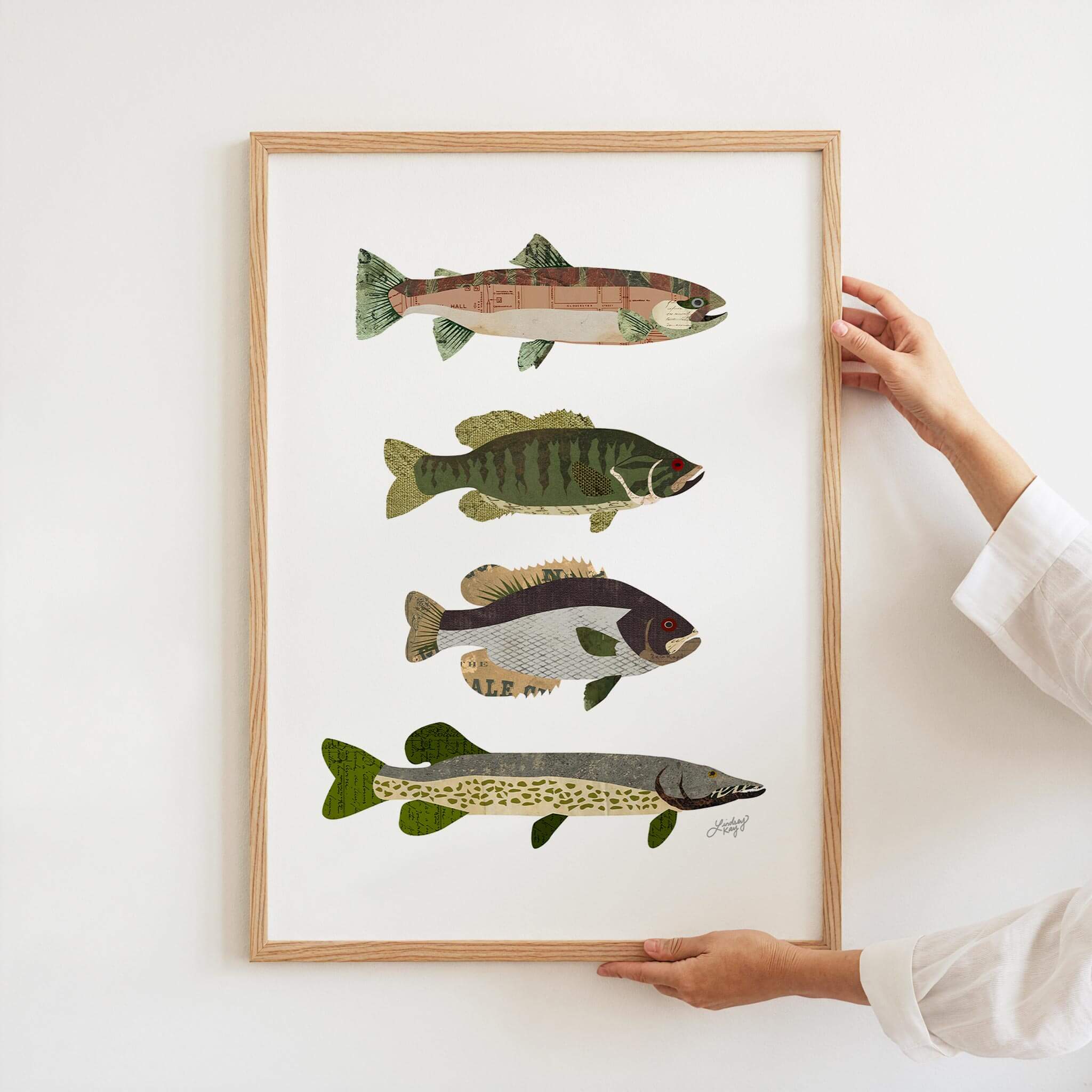 Fish Collage - Art Print - Lindsey Kay Collective