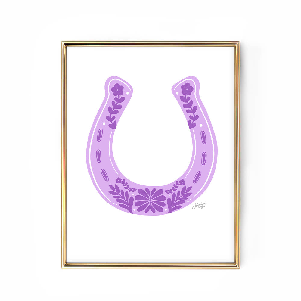 Horseshoe Floral Illustration - Art Print