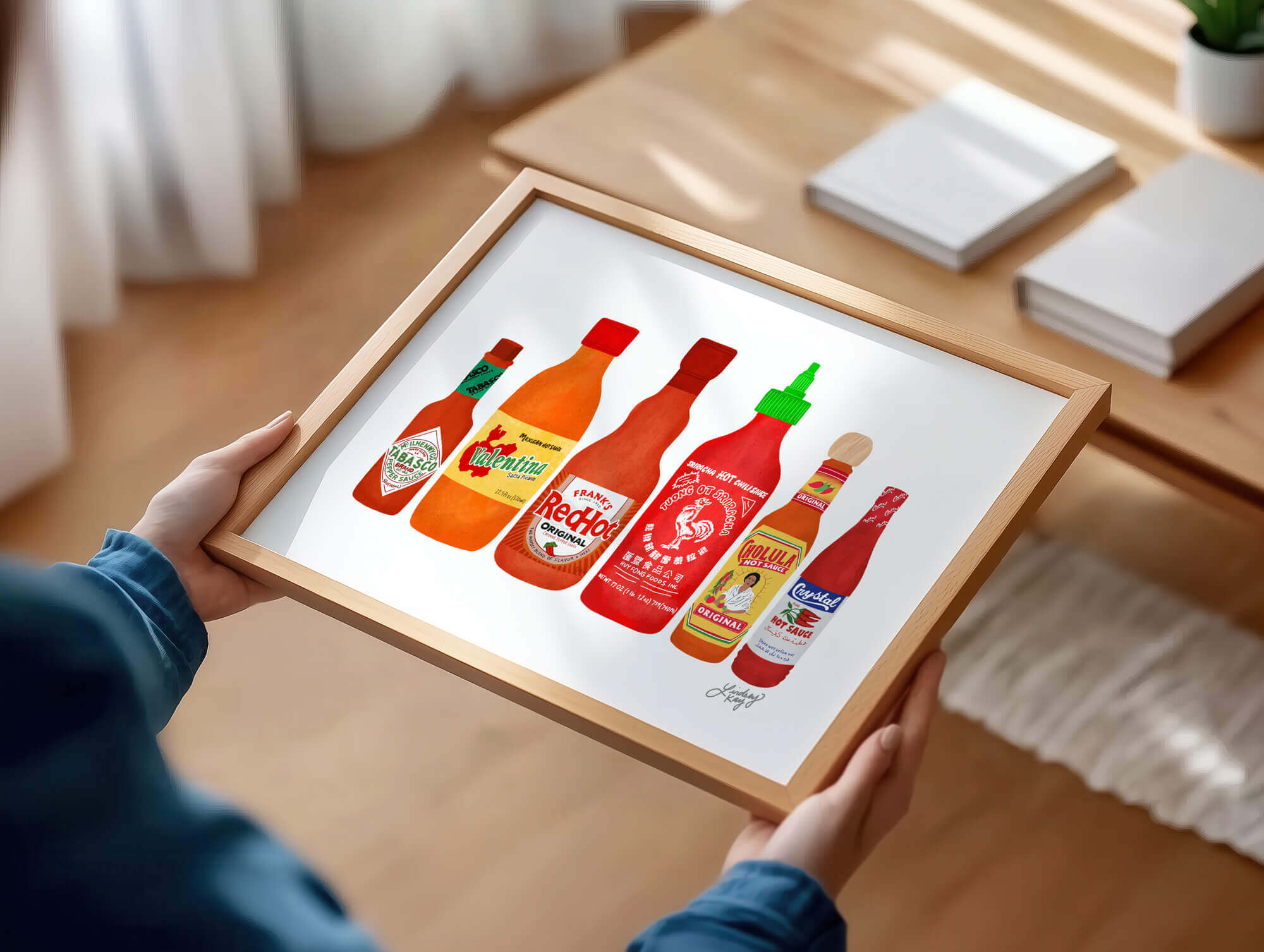 Hot Sauce Bottles Illustration - Art Print - Lindsey Kay Collective
