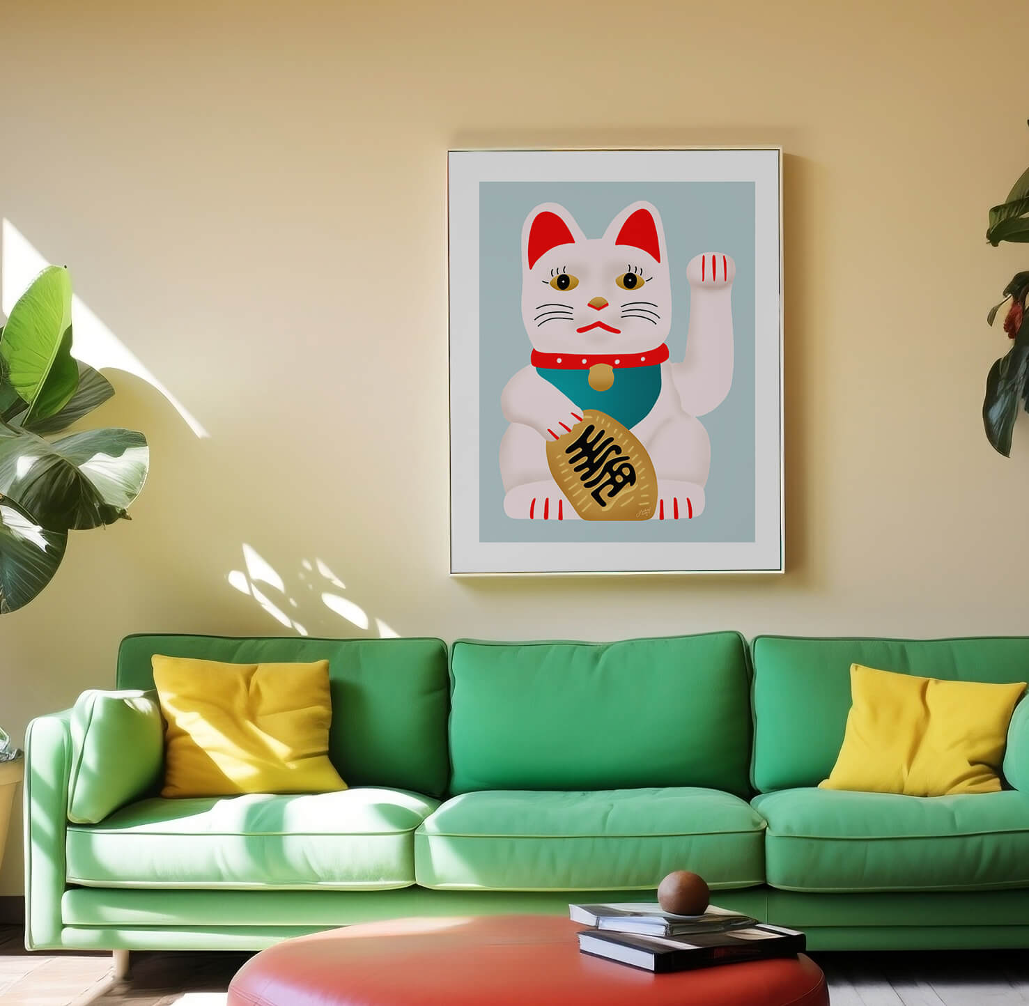 Lucky Cat Illustration - Art Print