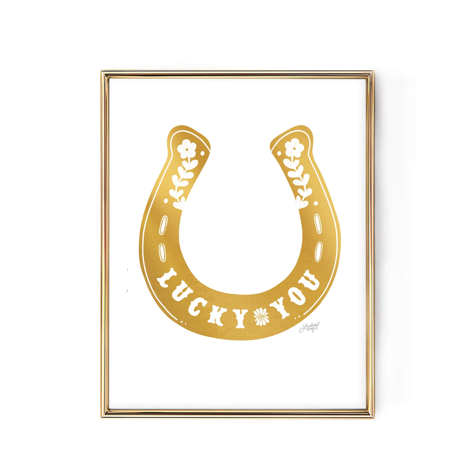 Lucky You Horseshoe Illustration - Art Print