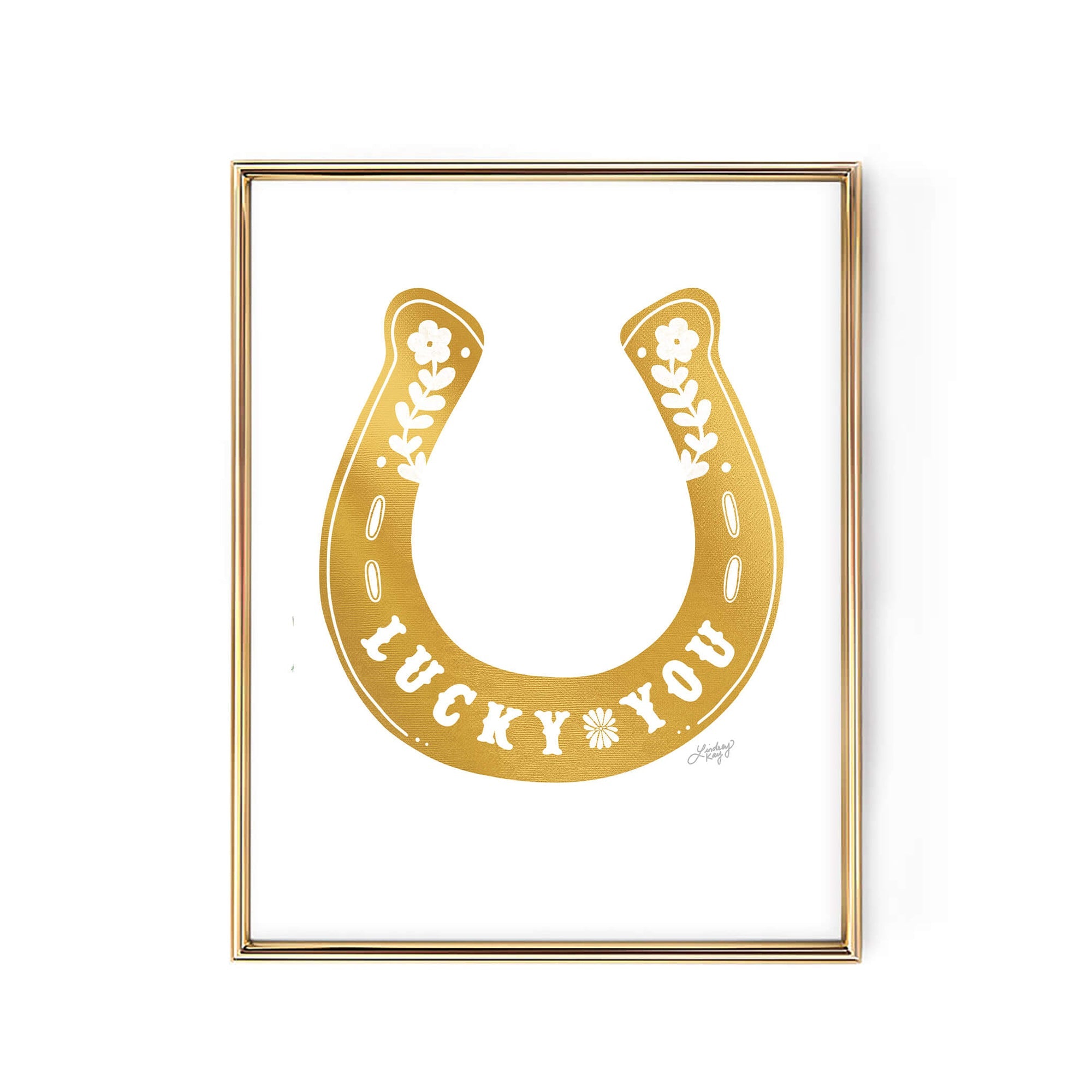 Lucky You Horseshoe Illustration - Art Print