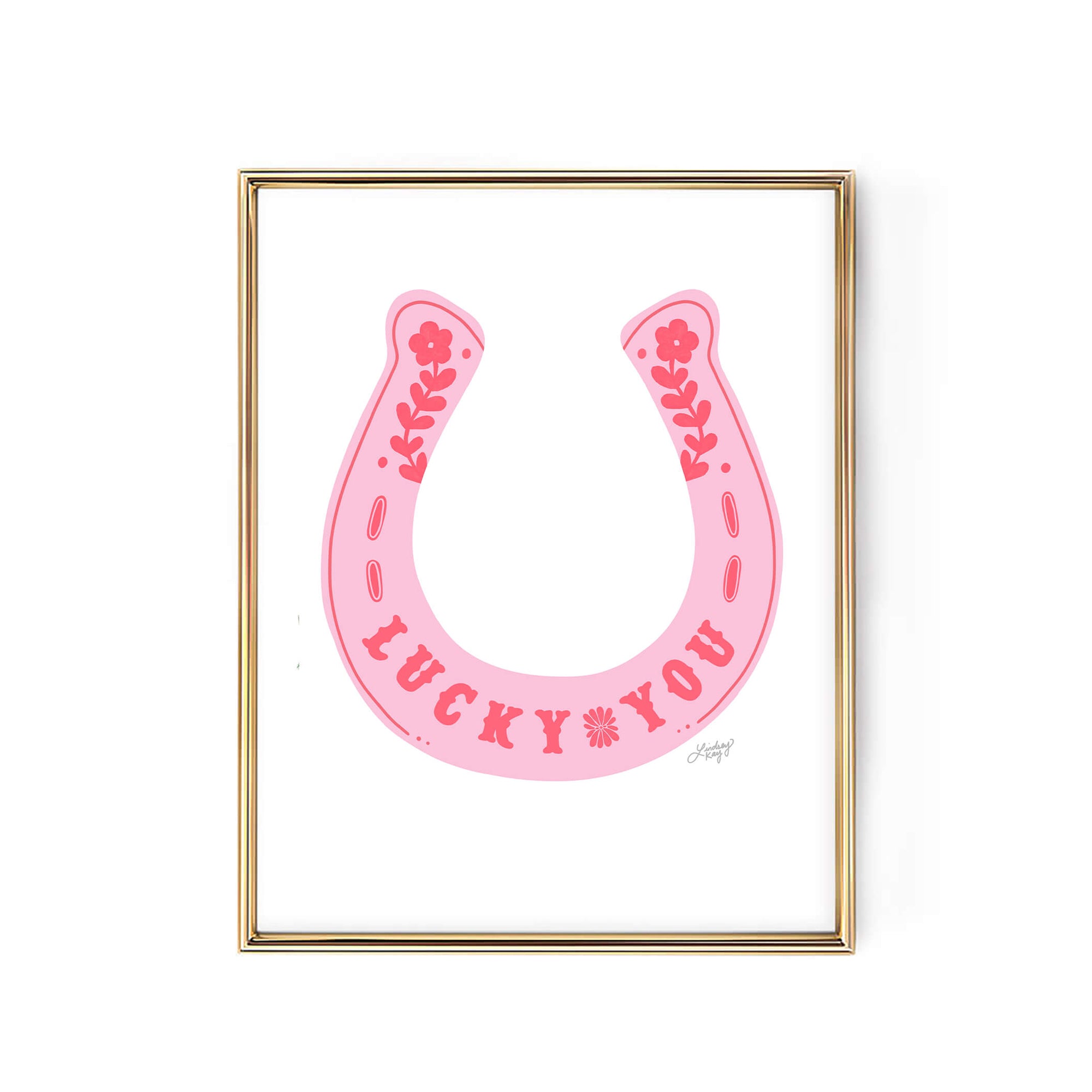 Ilustración de herradura Lucky You - Impresión de arte