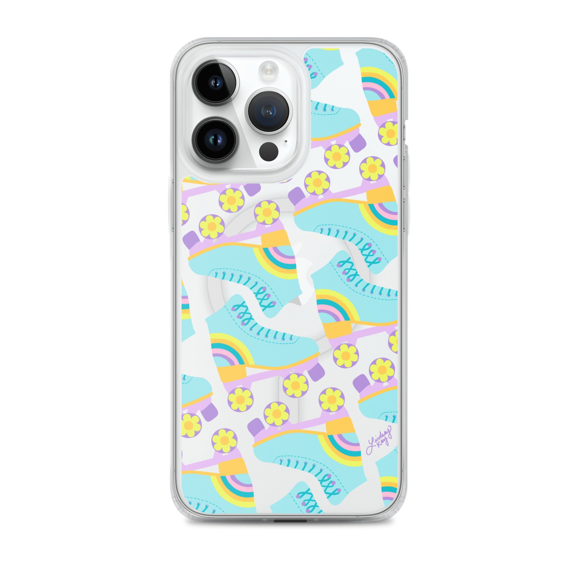 retro roller skates patterned iphone magsafe case cover protective mobile accessories durable cute trendy retro girly preppy lindsey kay collective