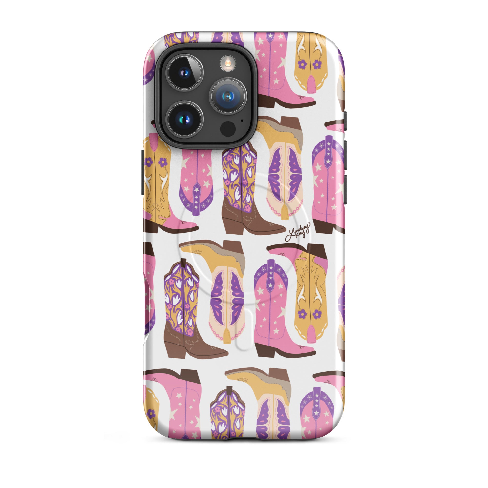 Trendy colorful iPhone cases for girly girls and fashionistas; durable MagSafe-compatible phone cases with cute, bold designs perfect for self-expression, western cowgirl style, and summer accessories.