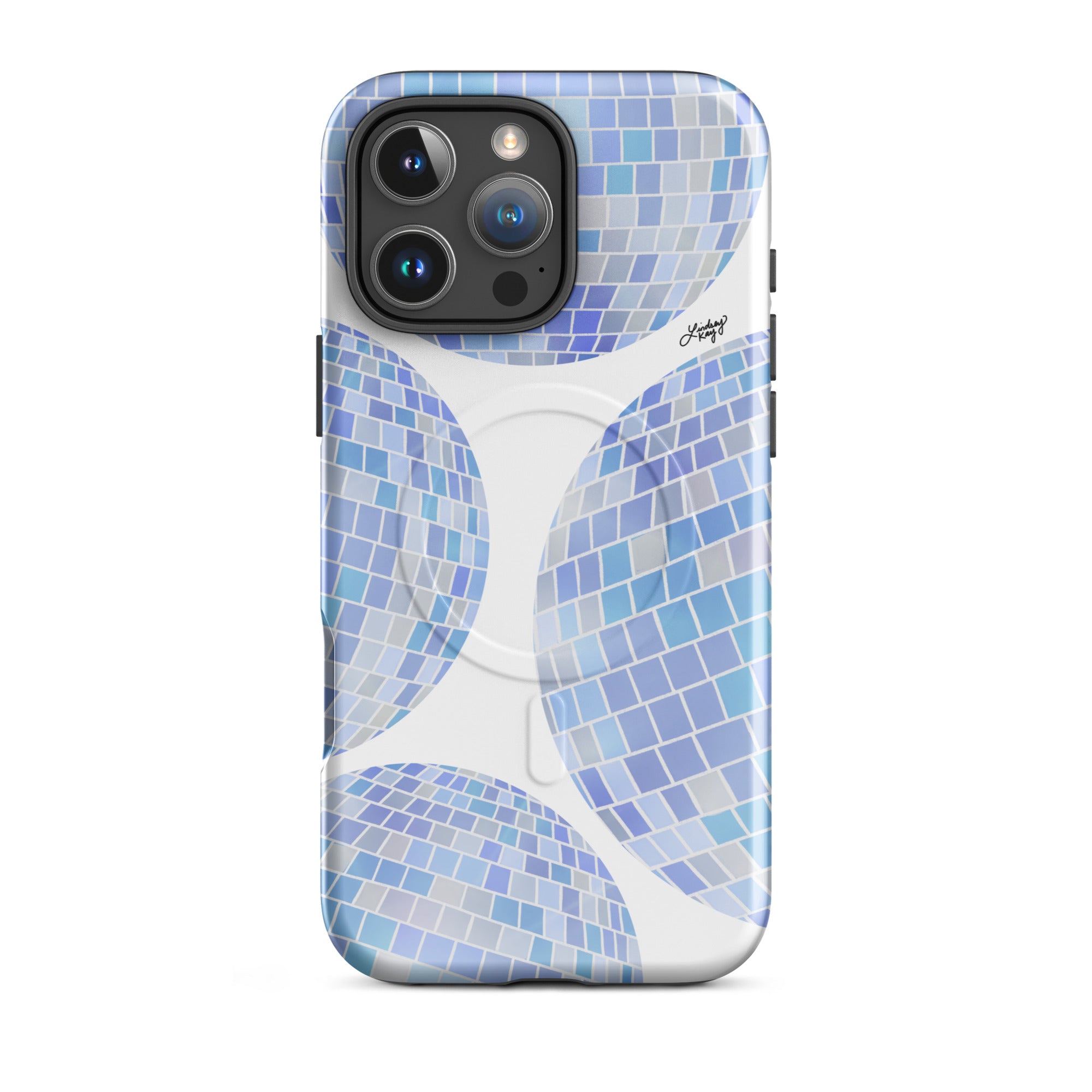 Tough MagSafe iPhone case with vibrant colorful disco ball design – retro protective phone case for bold girls, 70s aesthetic lovers, and trendy iPhone accessories with personality