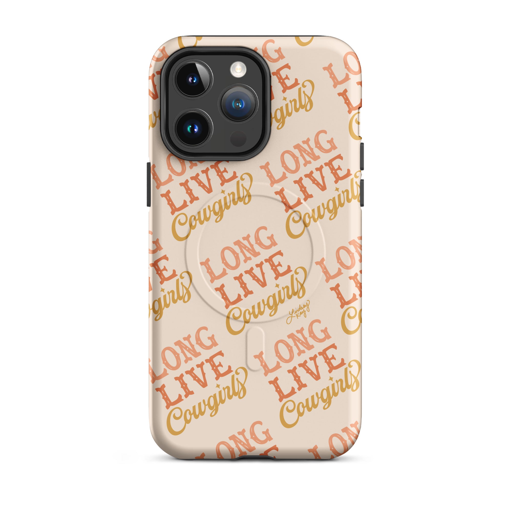 Long live cowgirls Magsafe Case tough phone case durable mobile accessories neutral two tone hand-drawn pattern lindsey kay collective trendy cute gift western colorful popular