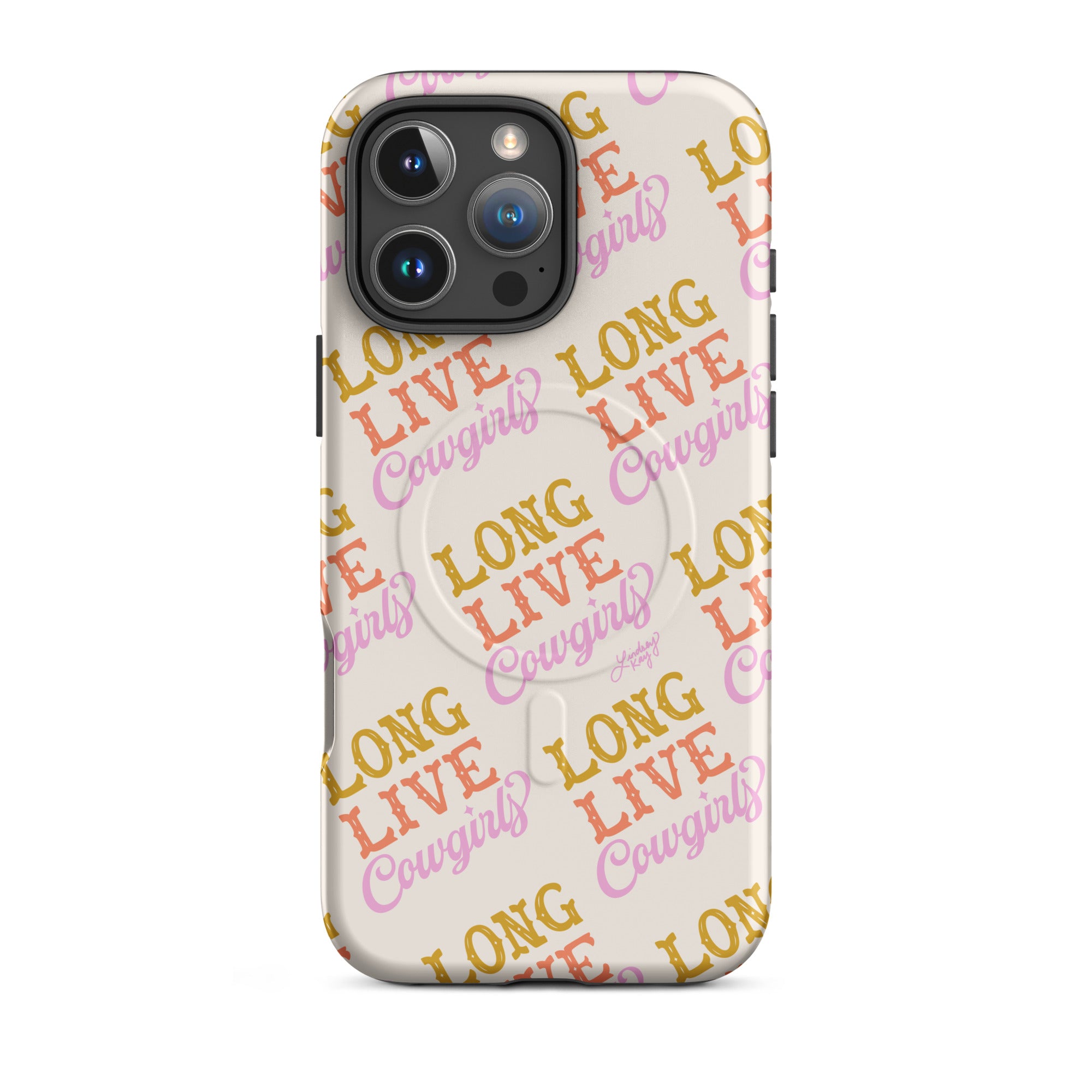 Long live cowgirls Magsafe Case tough phone case durable mobile accessories hand-drawn pattern lindsey kay collective trendy cute gift western colorful popular