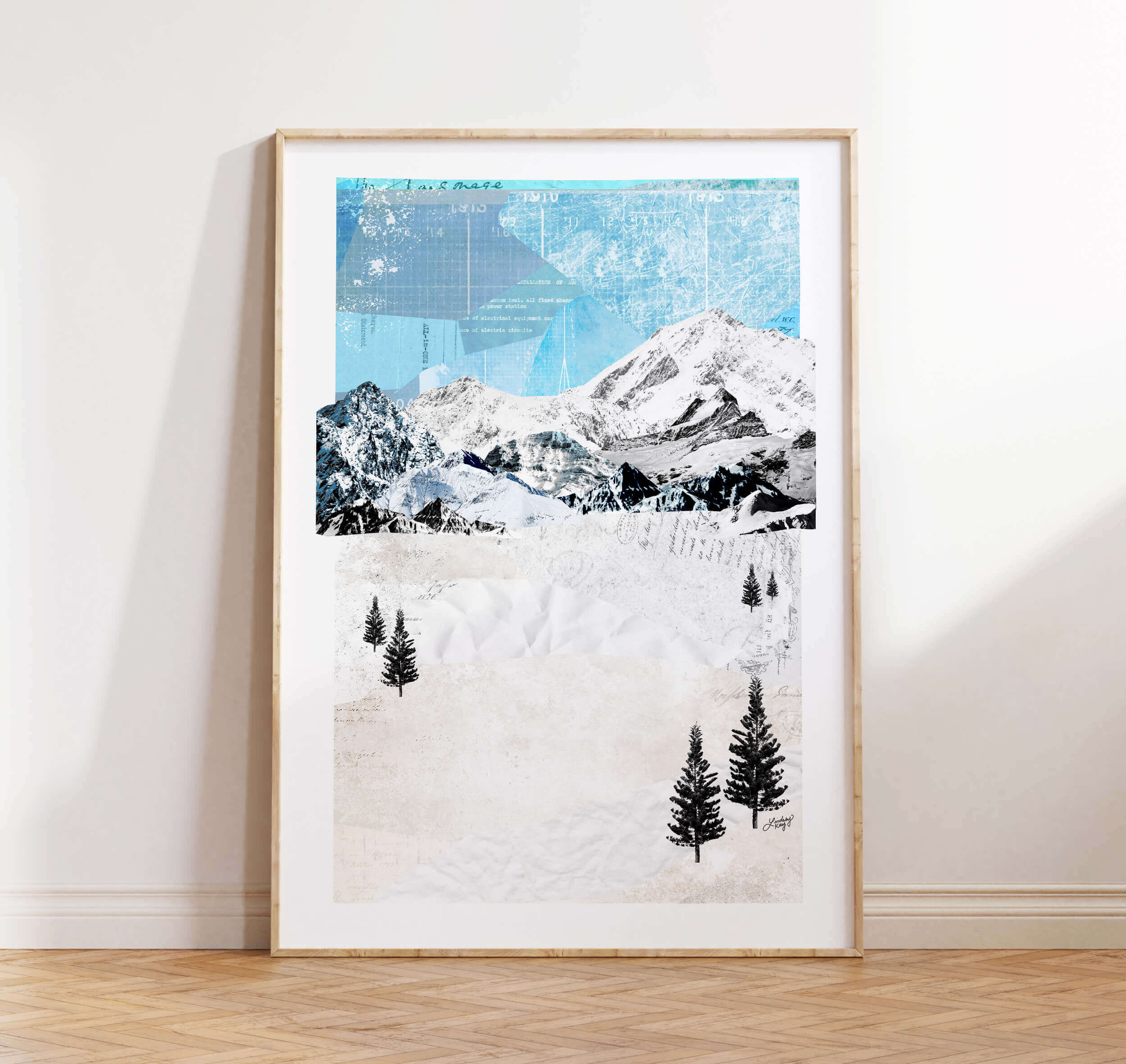 Mountain Landscape Collage - Art Print