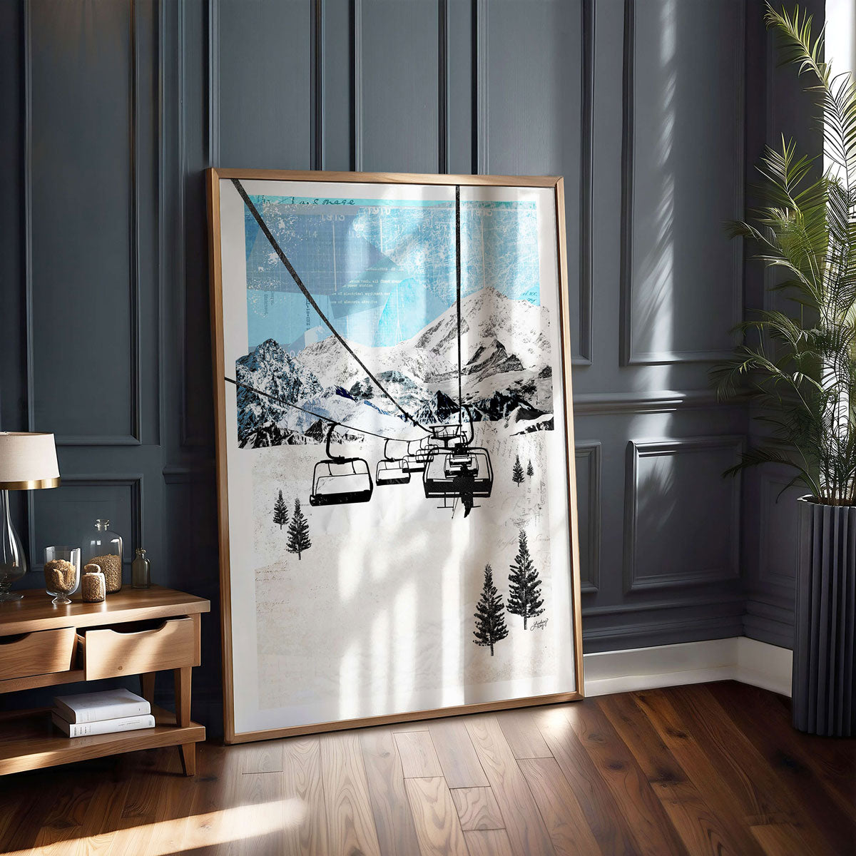 Collage de paisaje de montaña - Impresión de arte