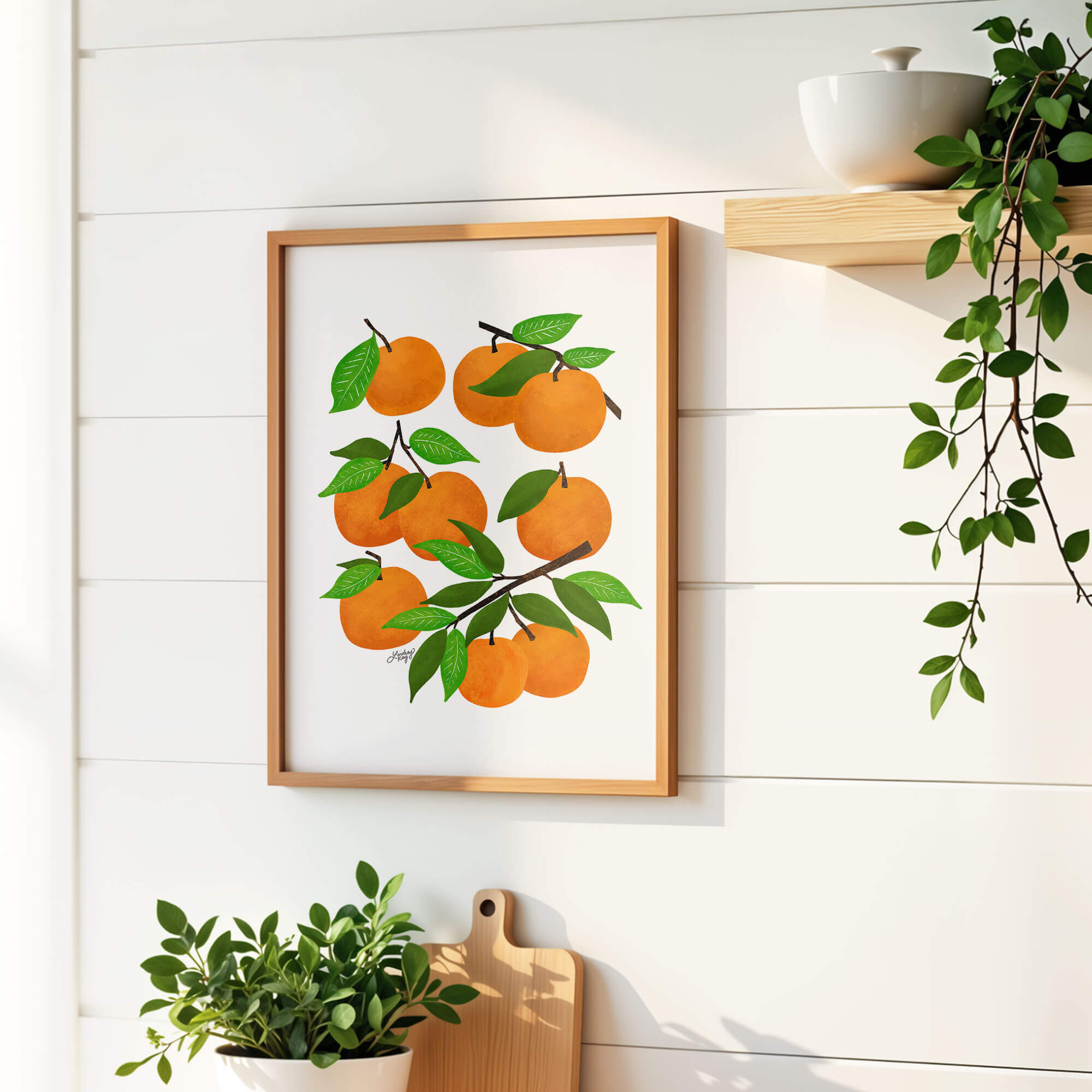 Collage de ilustración de naranjas - Impresión de arte