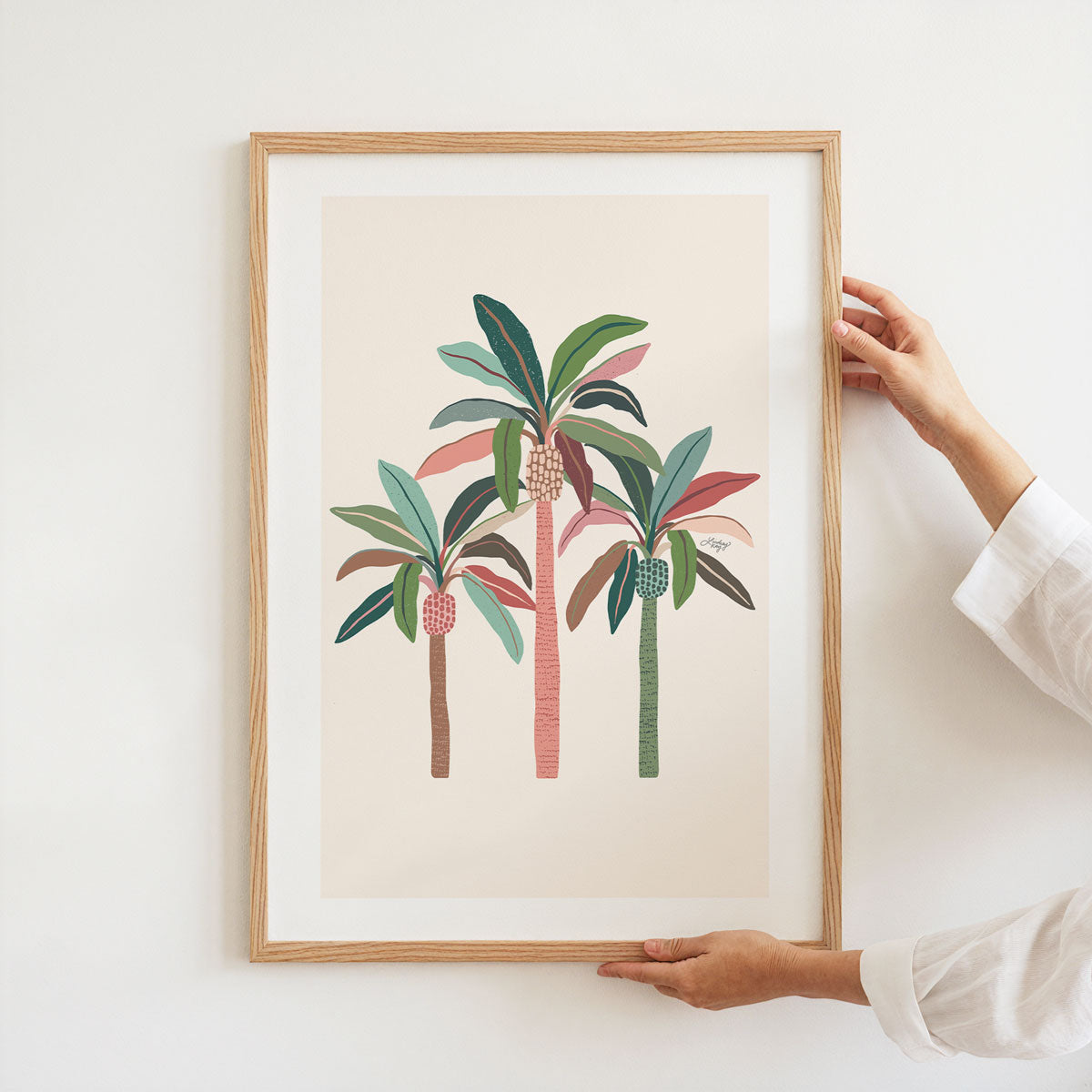 Ilustración de palmeras (paleta neutra) - Impresión de arte