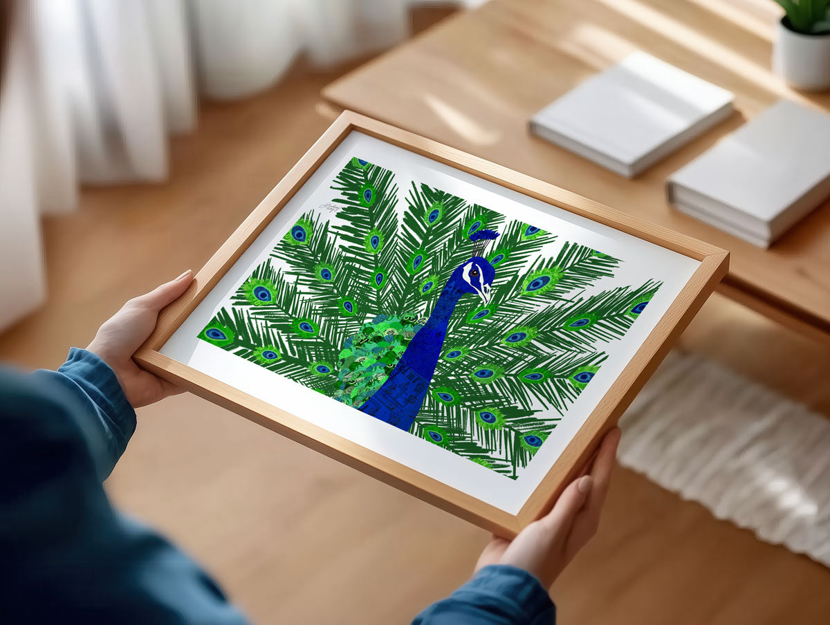 Peacock Collage - Art Print - Lindsey Kay Collective