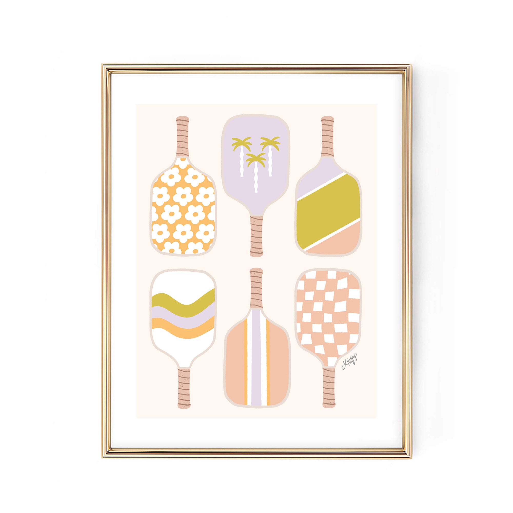 Add a playful pop to your space with this hand-illustrated Retro Pickleball Paddles art print – available in sizes 5x7 to 24x36. Perfect for sporty, colorful, and retro-loving spaces!