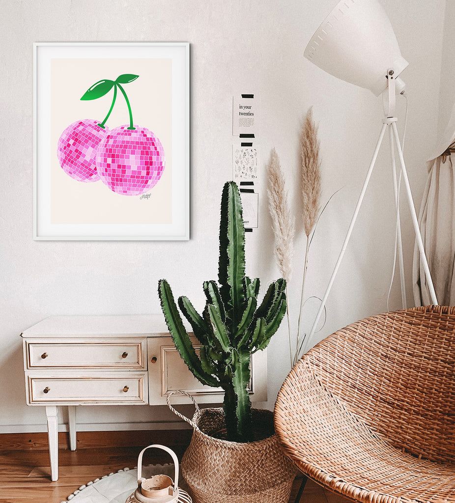 Disco Ball Cherries - Art Print