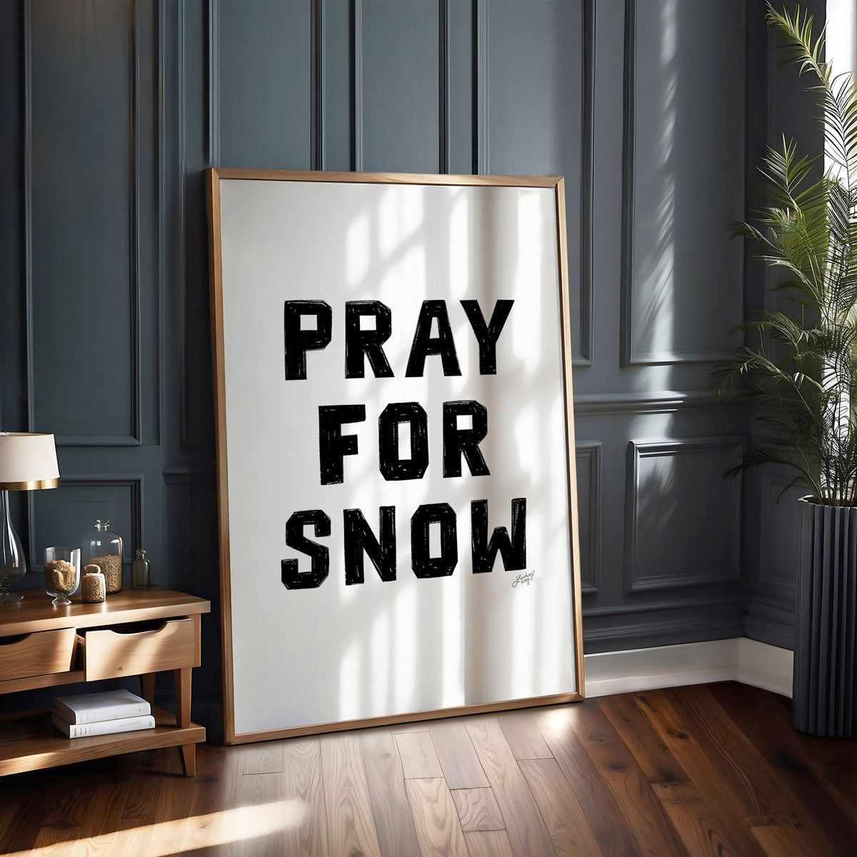 Orar por la nieve - Impresión de arte