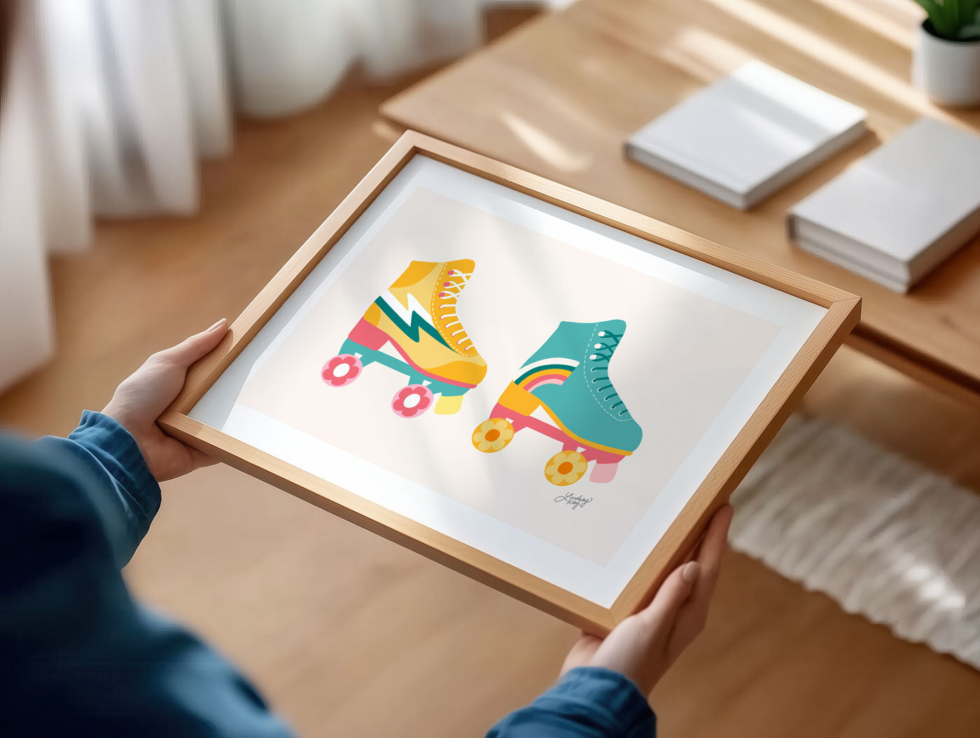 Retro Roller Skates Illustration - Art Print