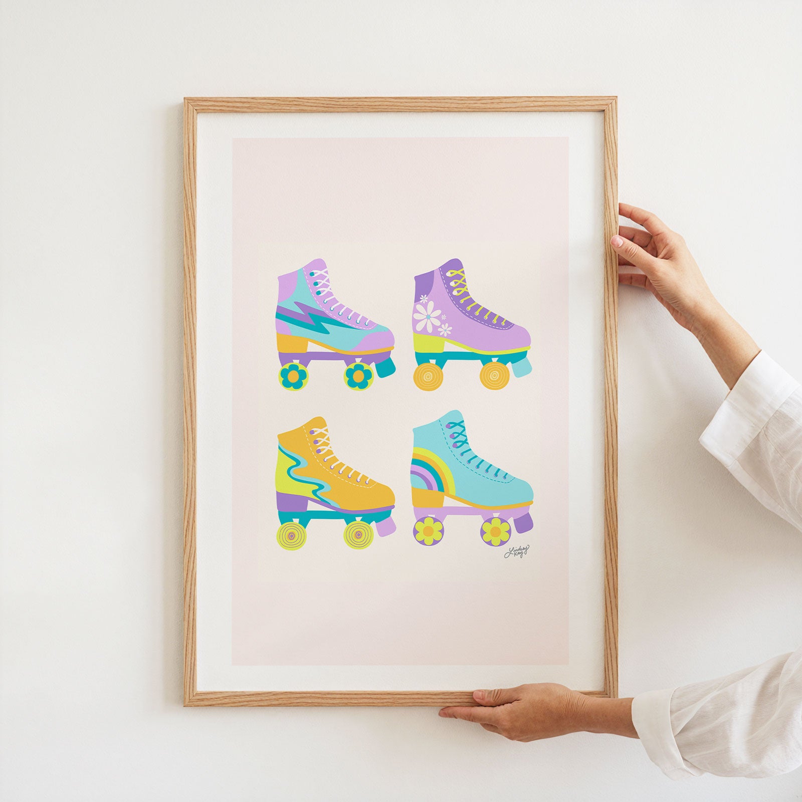 Retro Roller Skates Illustration - Art Print