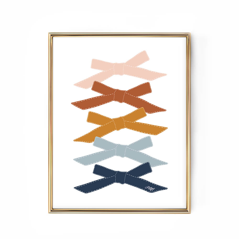 ribbons art print artwork wall art trendy lindsey kay collective