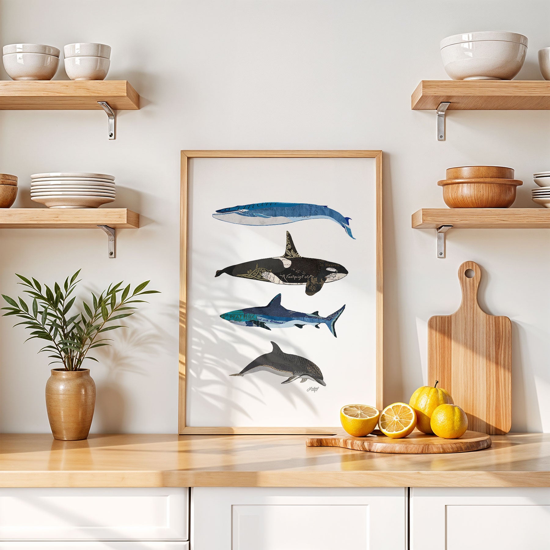 Marine Life Collage - Art Print - Lindsey Kay Collective