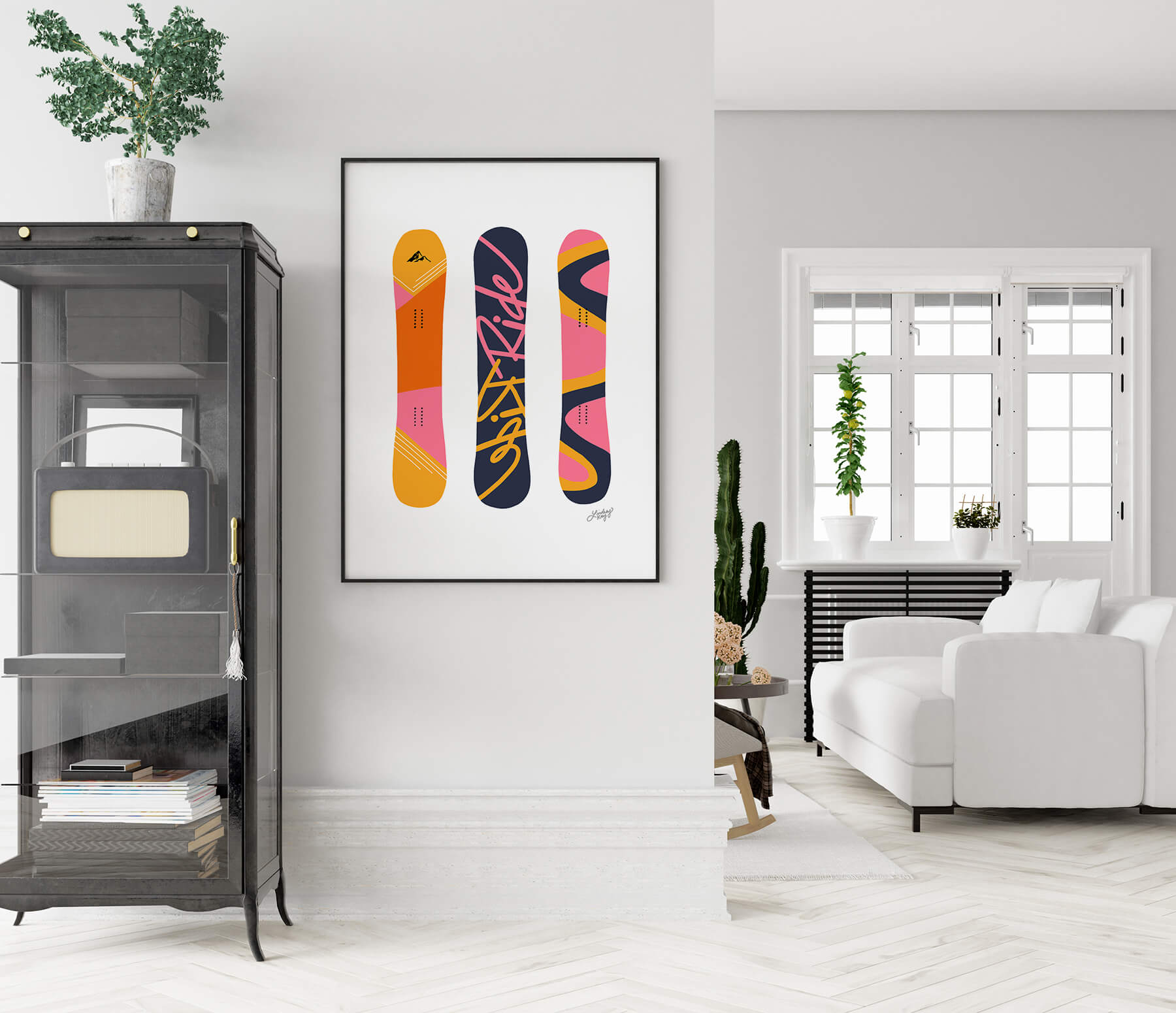 Snowboard's Illustration (Retro Palette) - Art Print