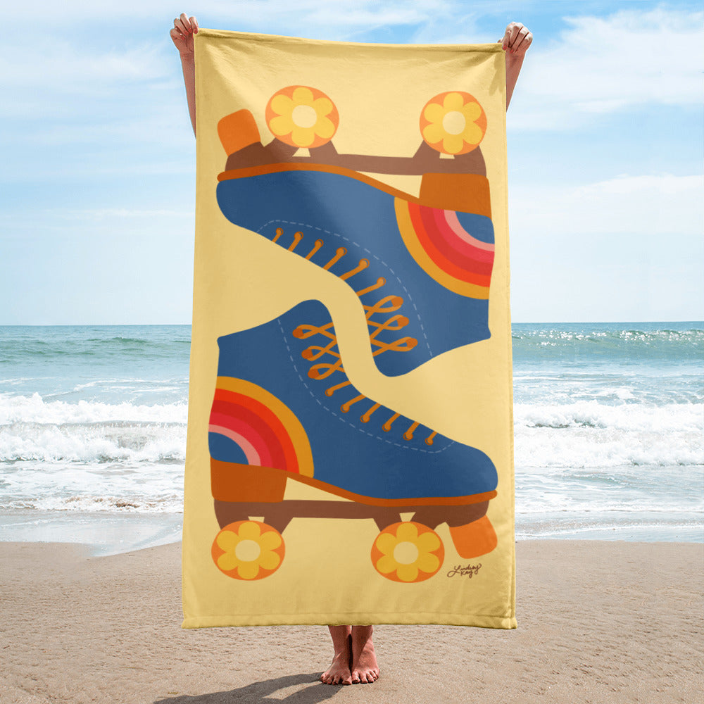 beach towel pool accessories bath-towel summer party retro cute preppy bachelorette gift  roller skates girly
