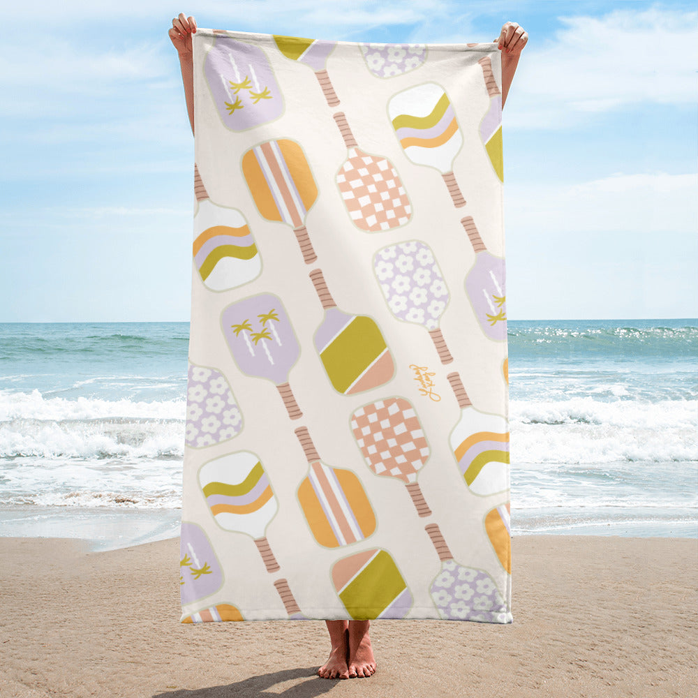 Pickleball paddles patterned beach towel pool summer bachelorette accessories gift lindsey kay collective trendy cute