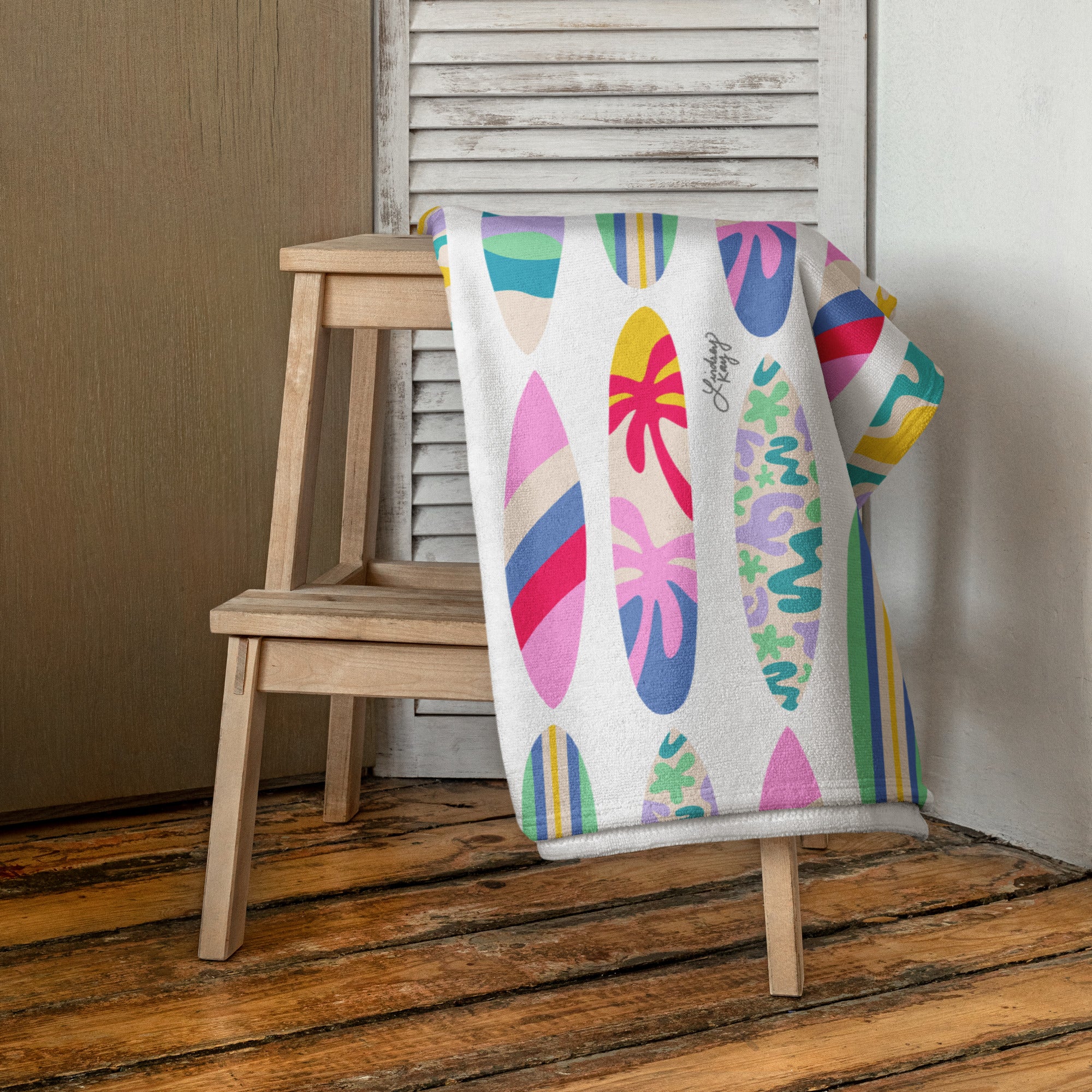 Surf Boards Illustration - Beach Towel